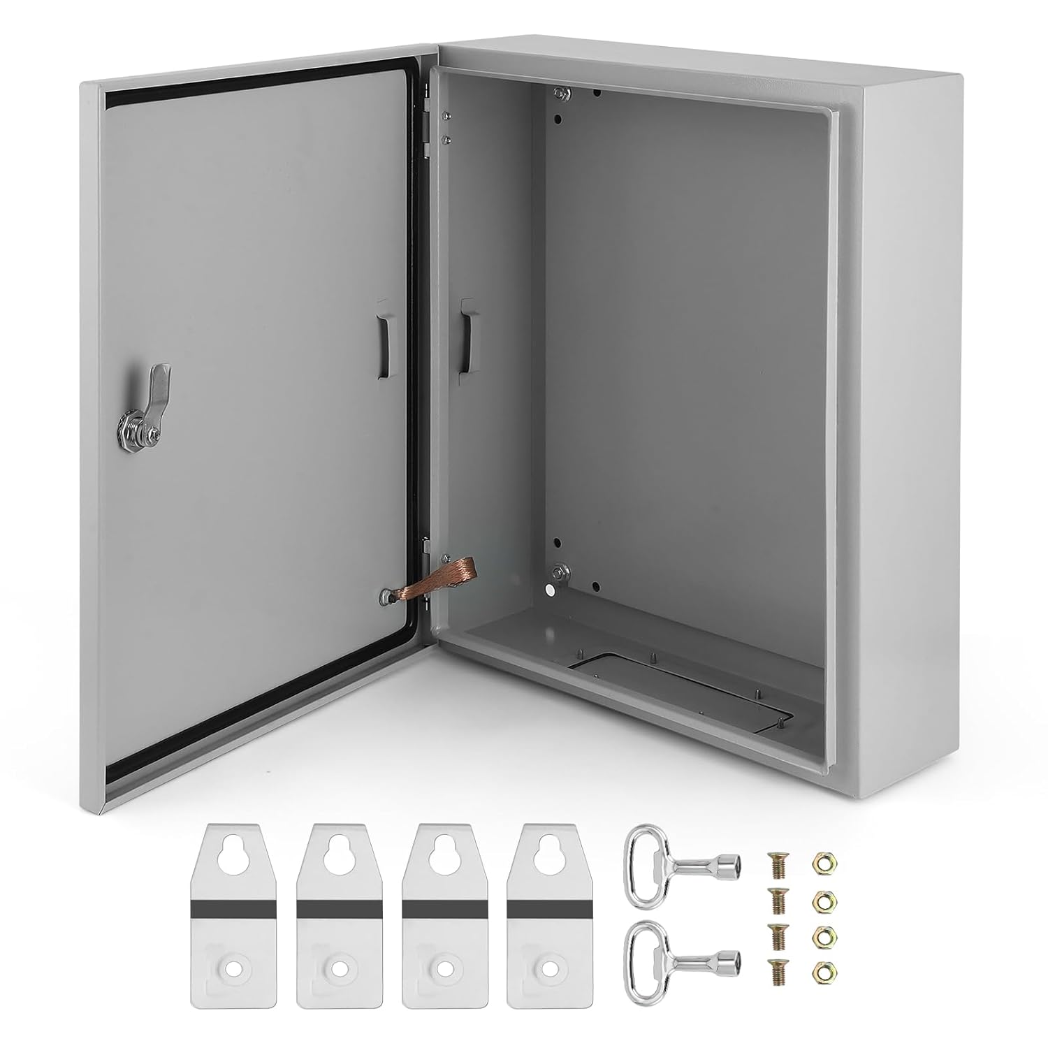 Garvee Outdoor Electrical Box 20x16x6 Steel Junction Box NEMA 4X Electrical Enclosure Box IP66 Waterproof and Dustproof Universal Electrical Project Box with Lock and Mounting Plate