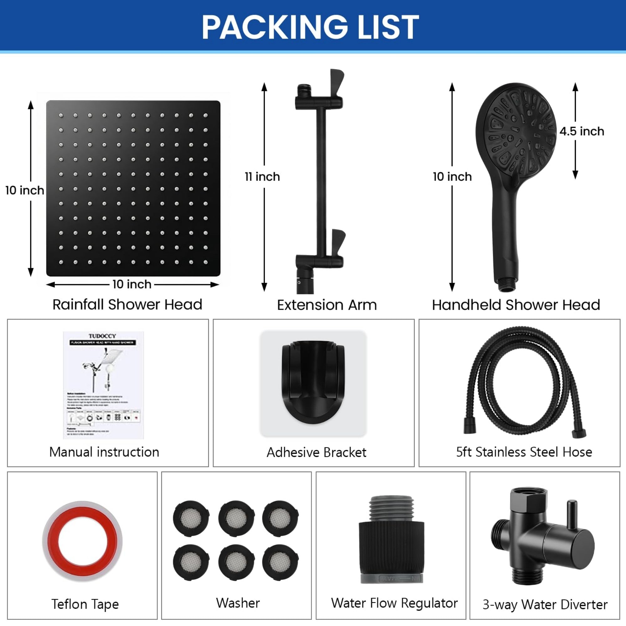 Wudkey L4-HV0L9N Showerhead-Bar-Panels - View #2