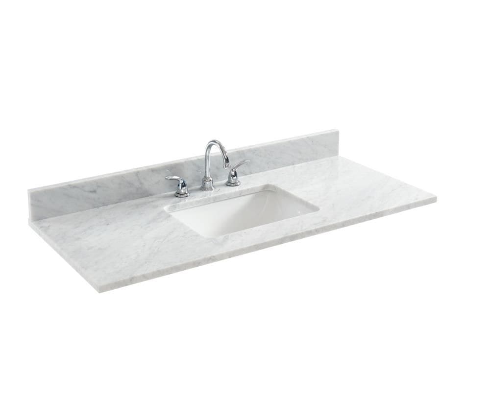 allen + roth Natural Carrara marble 49-in x 22-in White Natural Marble ...