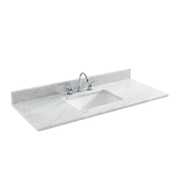 allen + roth Natural Carrara marble 49-in White Natural Marble ...