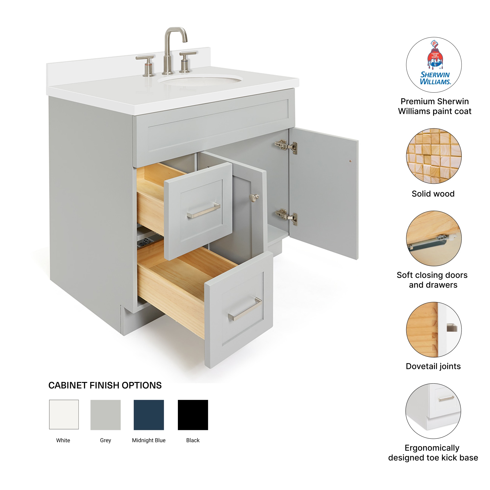 ARIEL F037SRWQOVOGRY Bath-Vanity-Combo - View #4