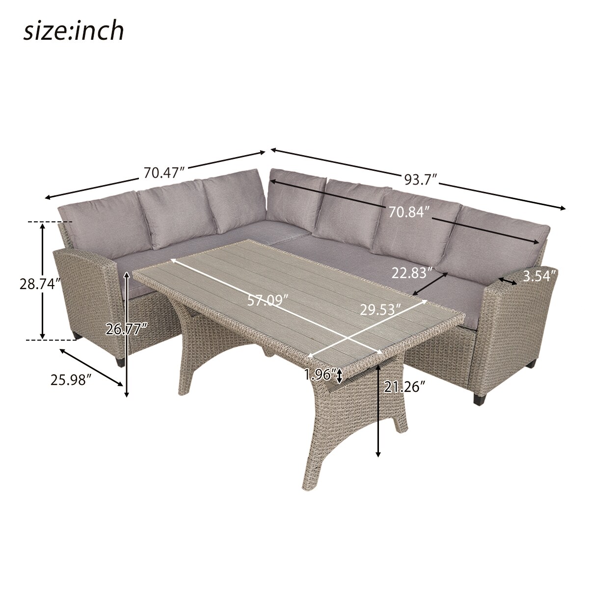 Clihome TM-07SH3-ABE Patio-Conversation-Sets - View #5