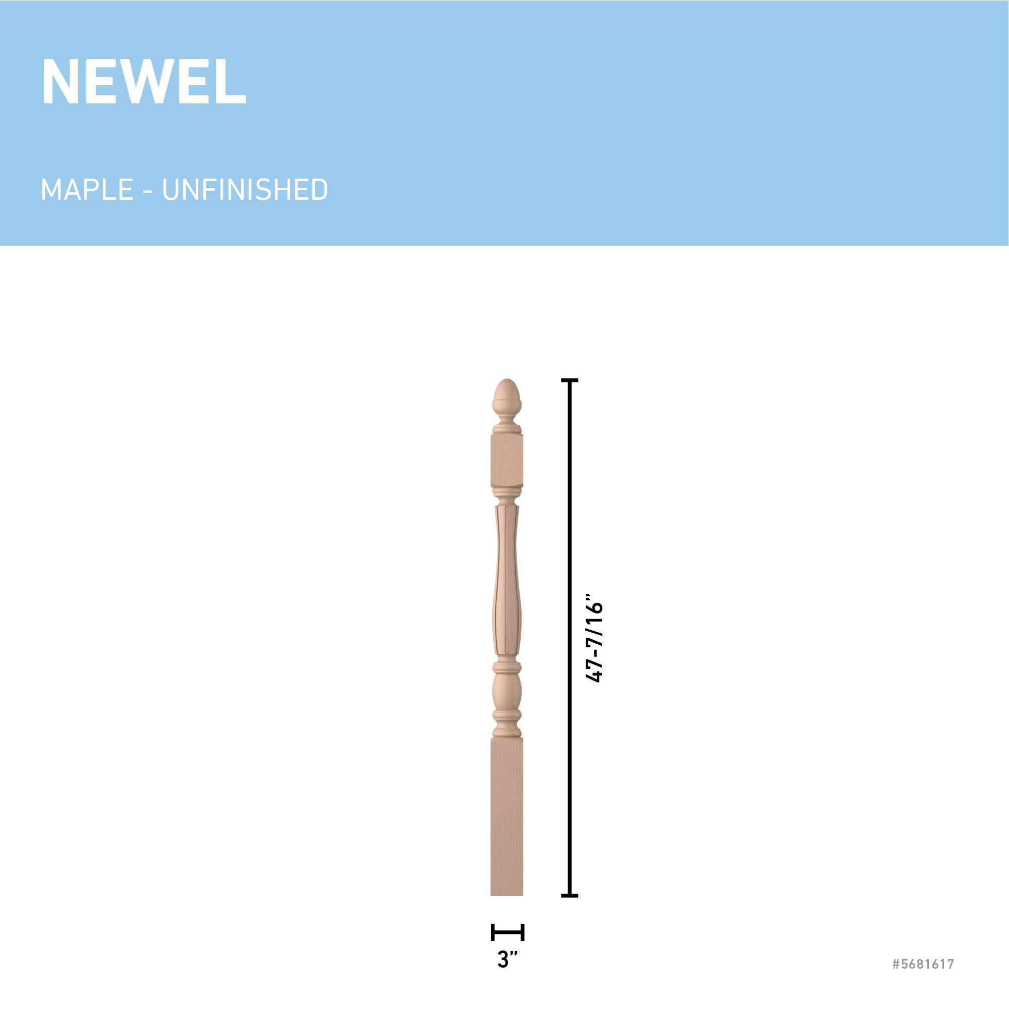 L.J. Smith Stair Systems LJF-3240-M Interior-Stairpart-Newel-Posts - View #3