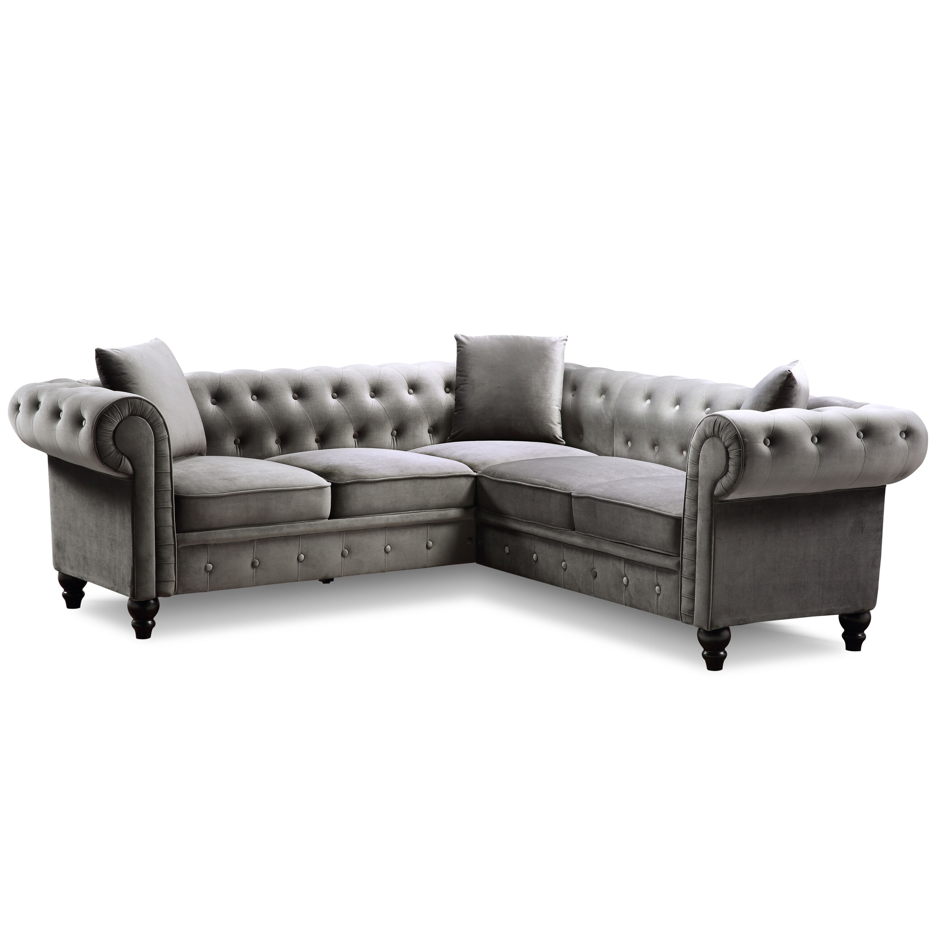 CASAINC 85-in Modern Grey Microfiber Sofa in the Couches, Sofas