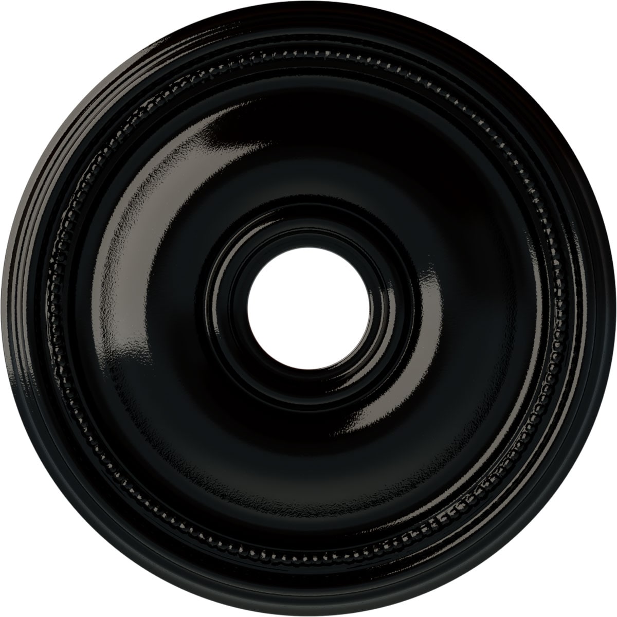 Ekena Millwork CM18BRBPS Bradford 18.125-in W x 18.125-in L Painted Black Pearl Polyurethane Whole Ceiling Medallion