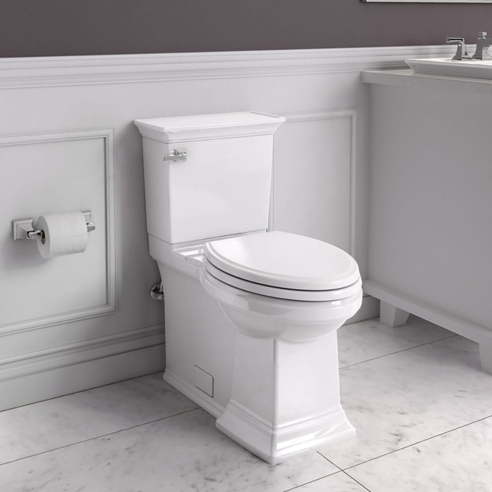 American Standard 281AA104.222 Town Square S Linen Elongated Chair height Soft Close 2-piece Toilet 12-in Rough-In WaterSense 1.28 GPF