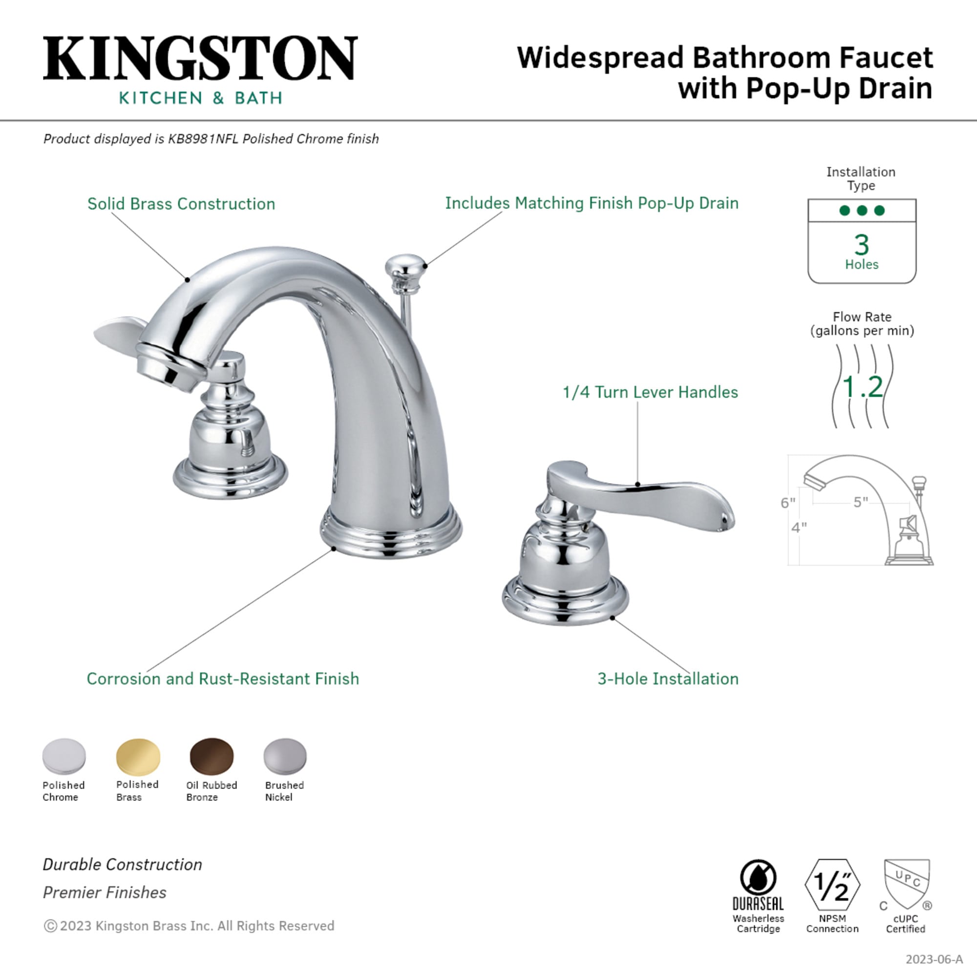 Elements of Design EB8982NFL Lavatory-Faucets - View #3