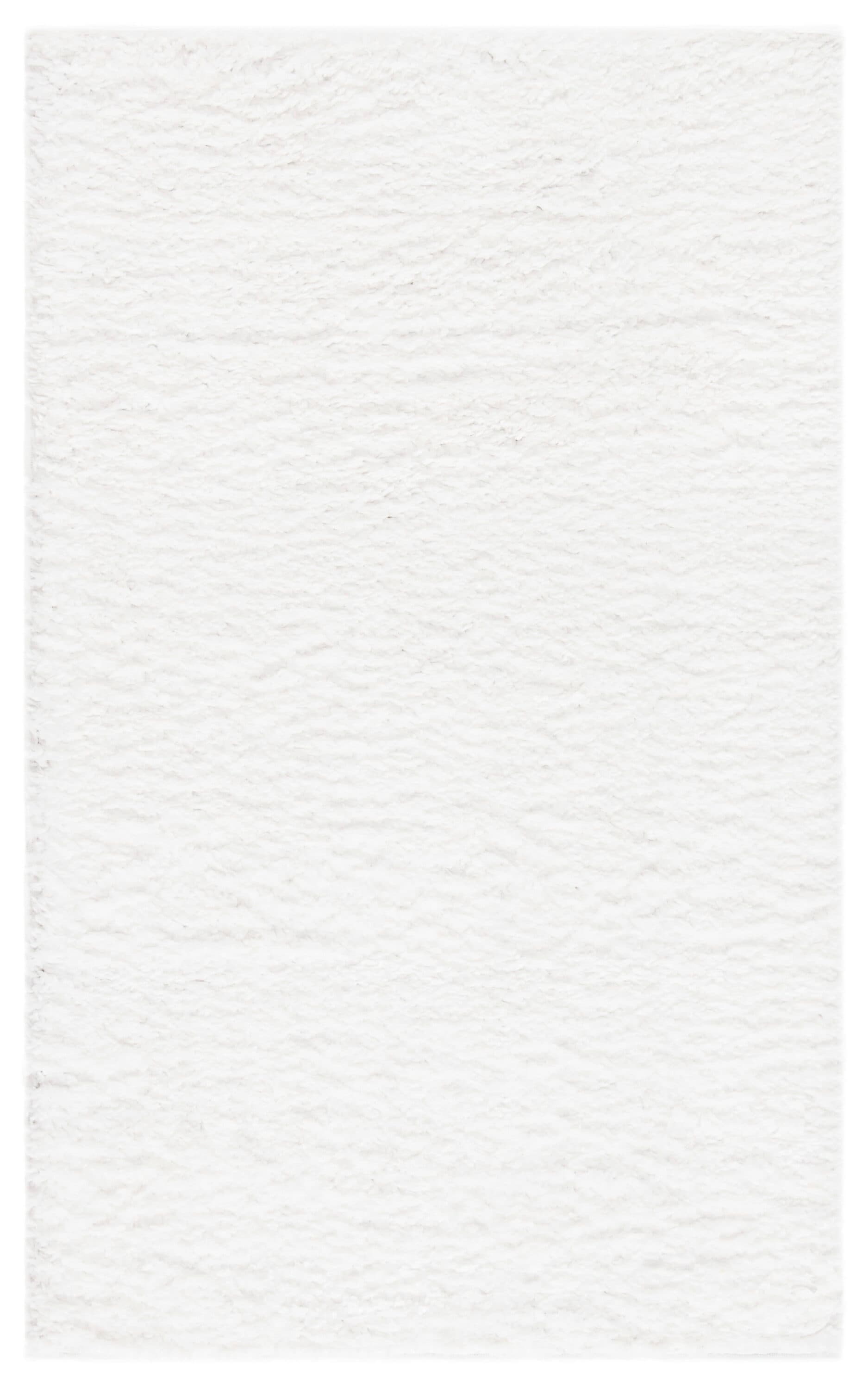Luxe White Shag 3' x 5' Synthetic Rectangular Rug