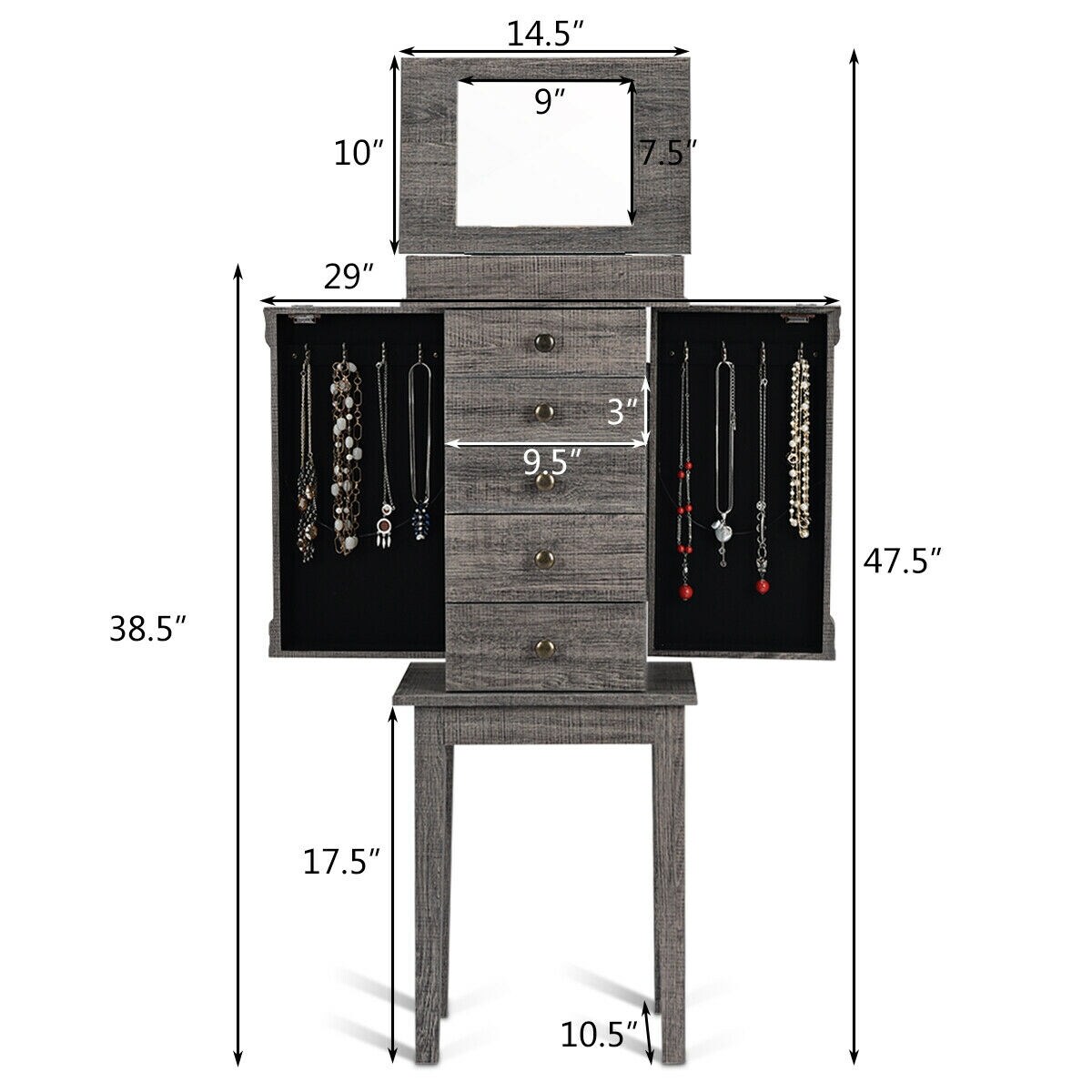 Slickblue SB-HW65839-D Jewelry-Armoires - View #2