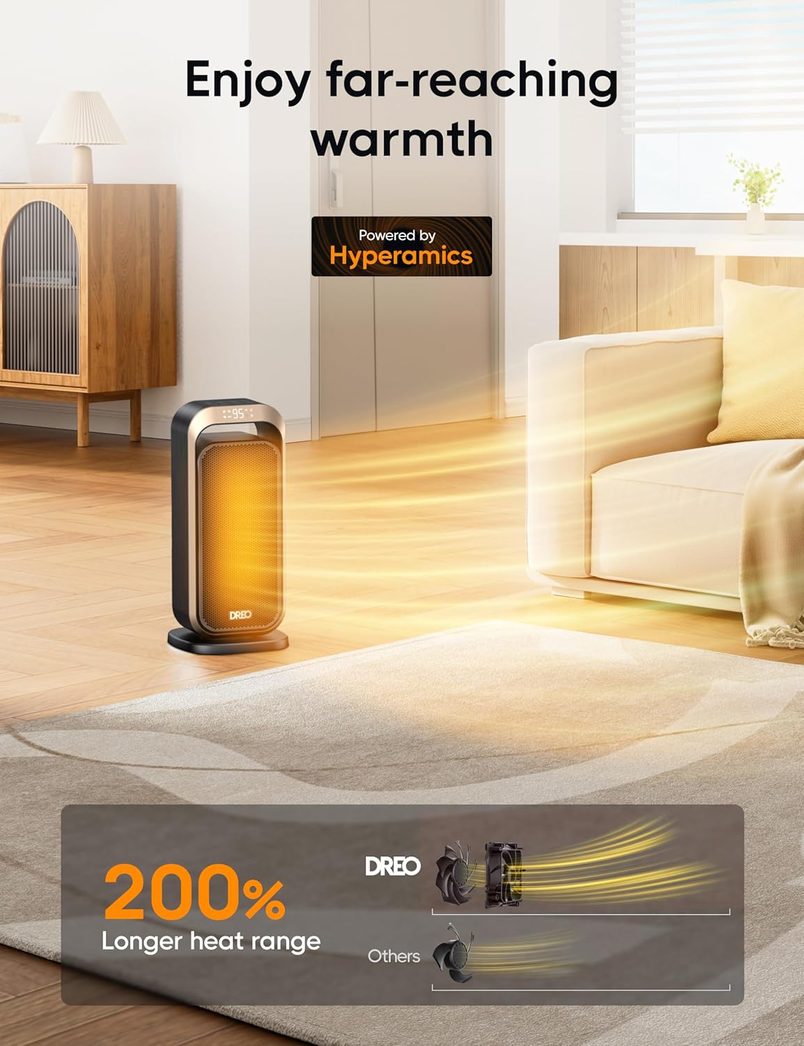 DREO DR-HSH007 GOLD Portable-Electric-Heat - View #3
