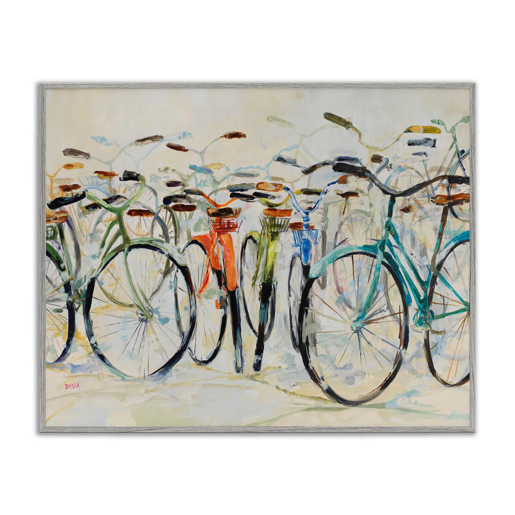 Stupell Industries BS-801-GFF-16X20 Abstract Expressive Bicycles Gray Framed Giclee Art By Dusza 20 x 16
