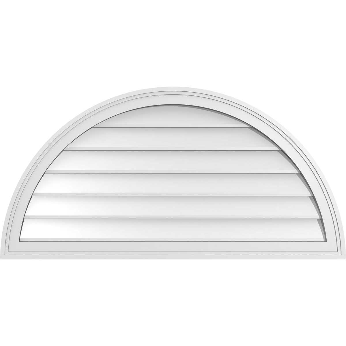 Ekena Millwork GVPHR40X2002SN 40-Inches x 20-Inches Off-white Half round PVC Gable Louver Vent