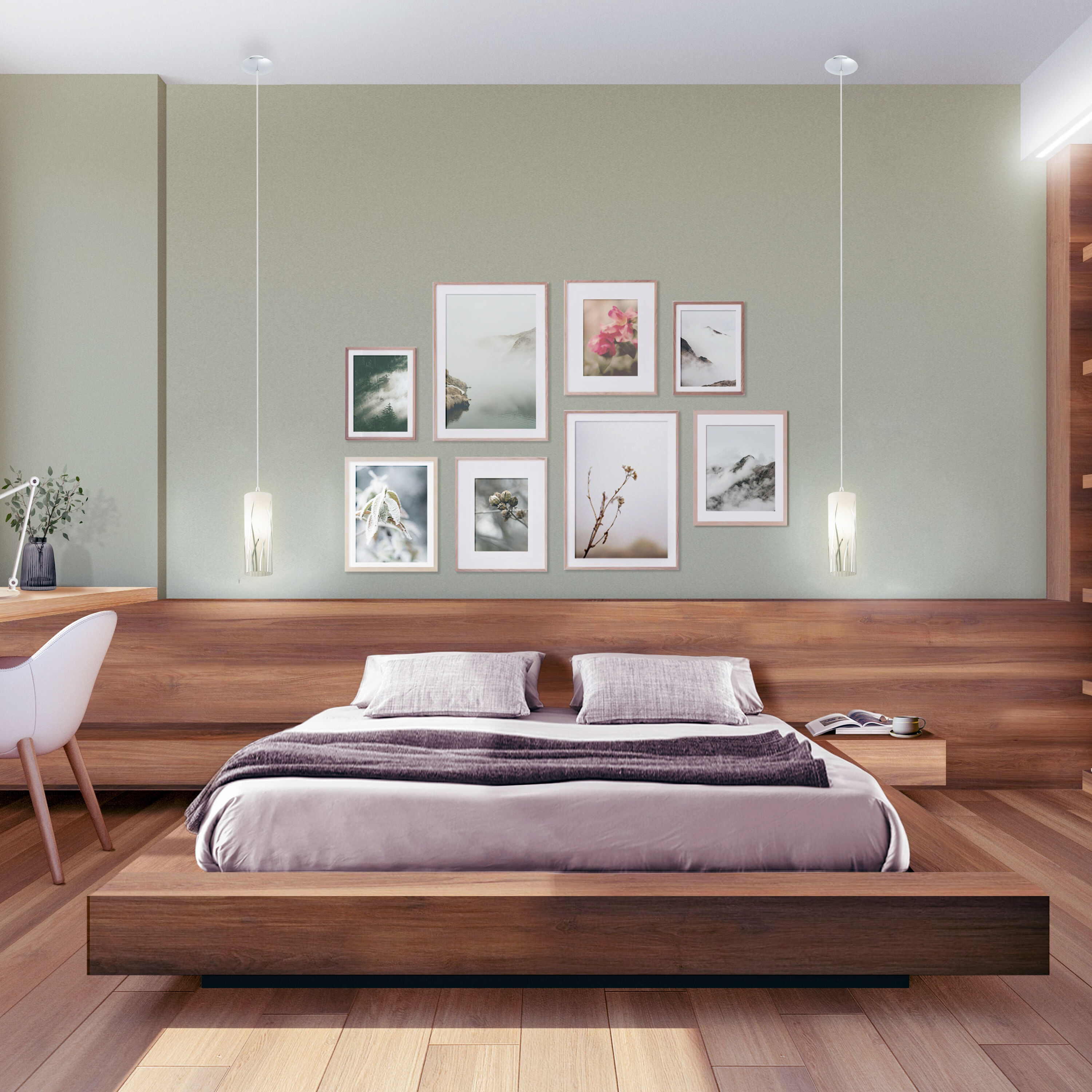 Rivato Chrome and Frosted Glass Mini Pendant Light