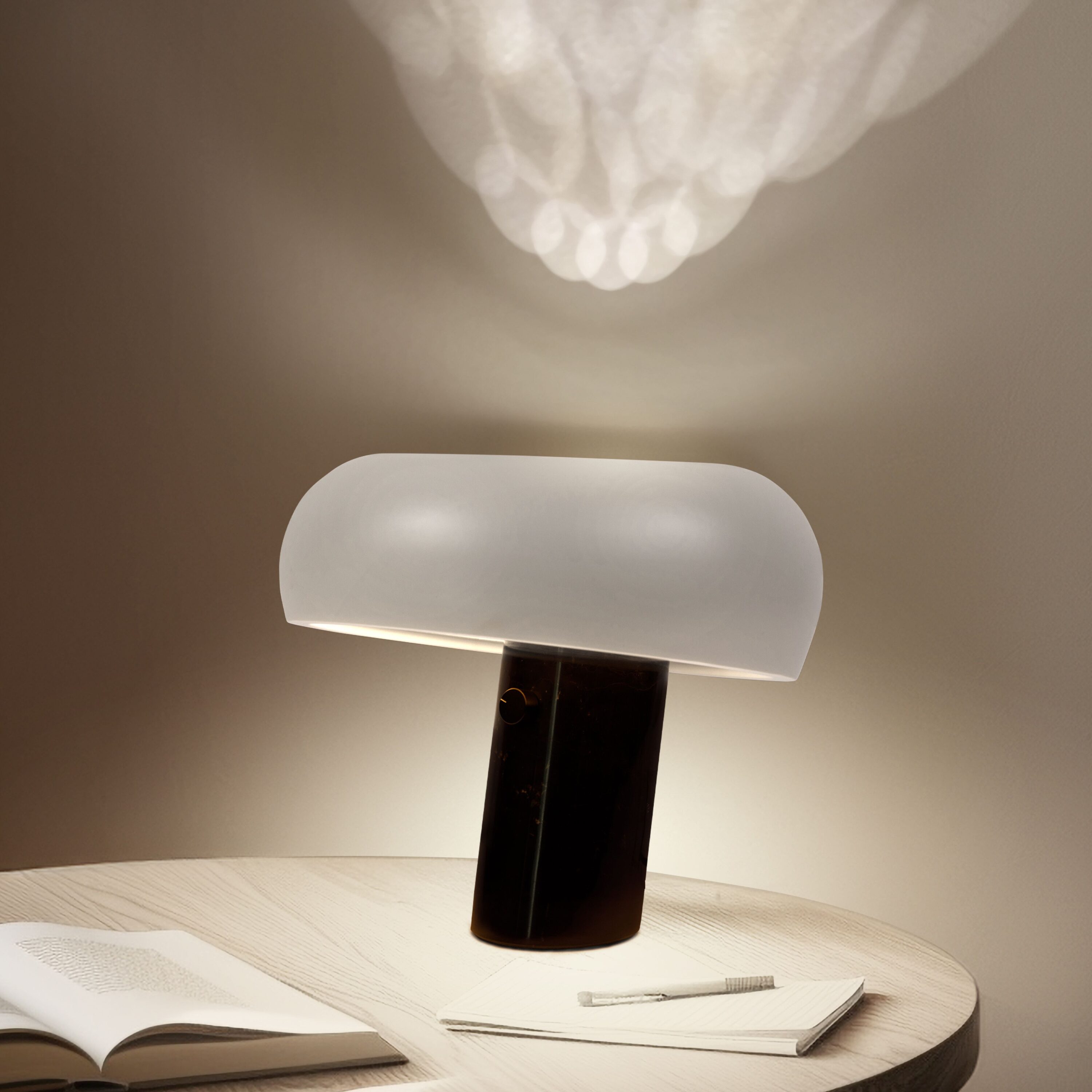 Brightech TL-KNGPN 10-in Classic Black LED Rotary socket Table Lamp with Metal Shade