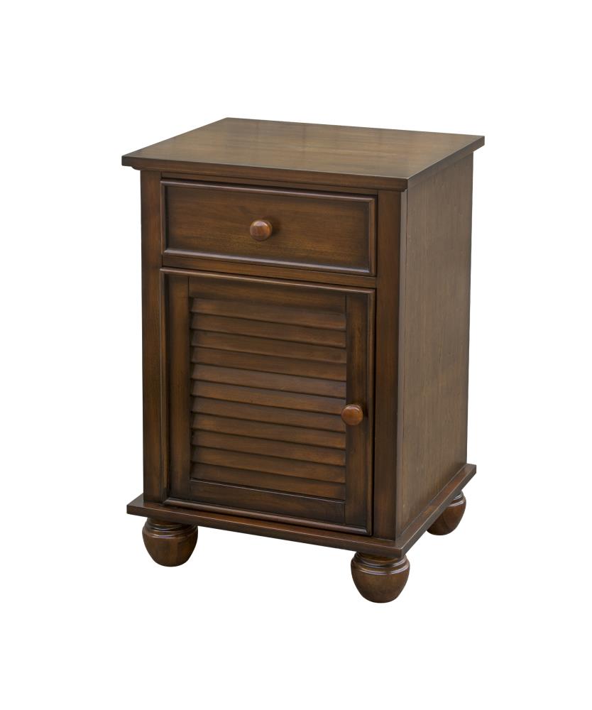 Sunset Trading CF-1137-0158 Bahama Shutter Wood Tropical Walnut Acacia Nightstand