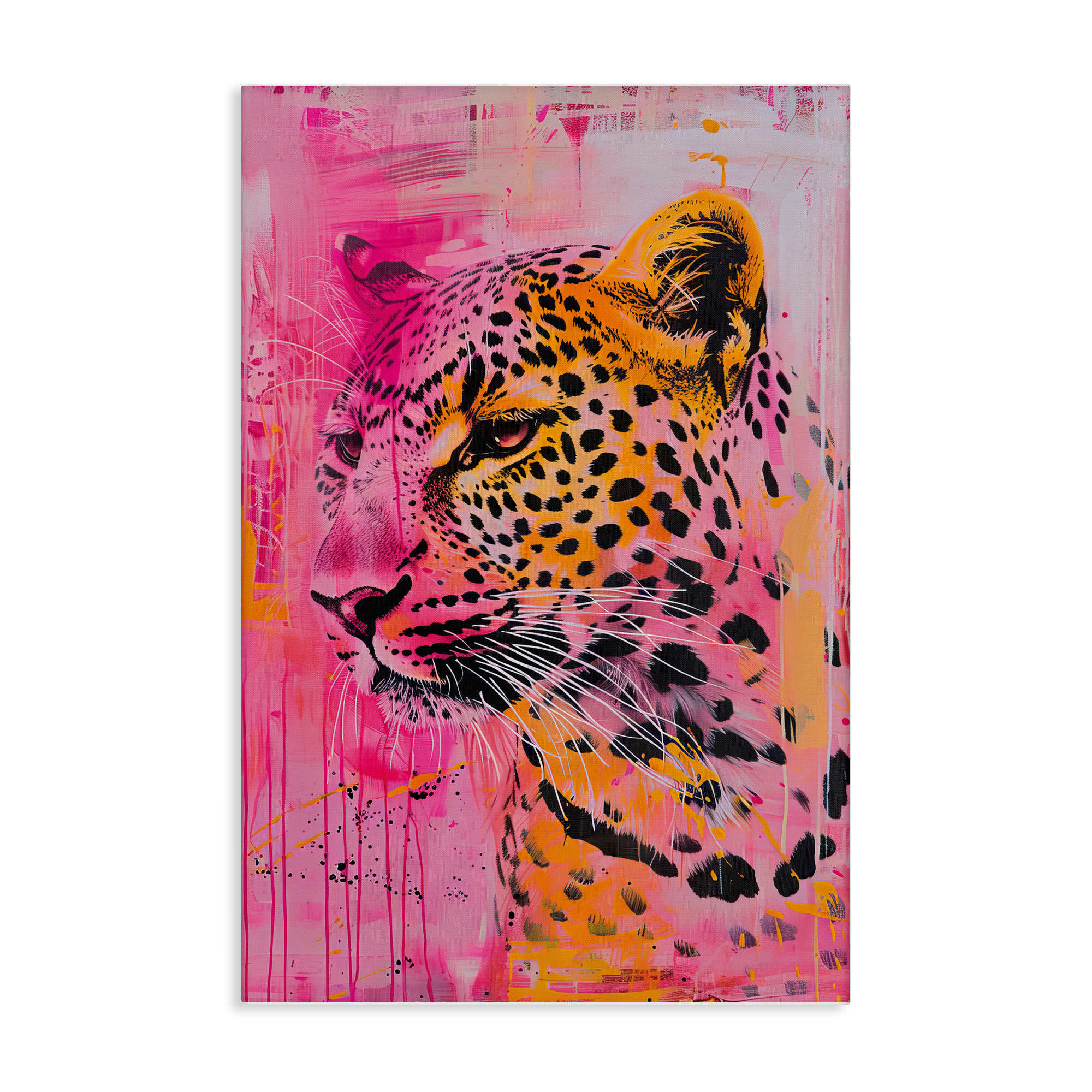 Stupell Industries BT-677-CN-24X36 Vibrant Purple and  Orange Cheetah Canvas design by LSR Design Studio