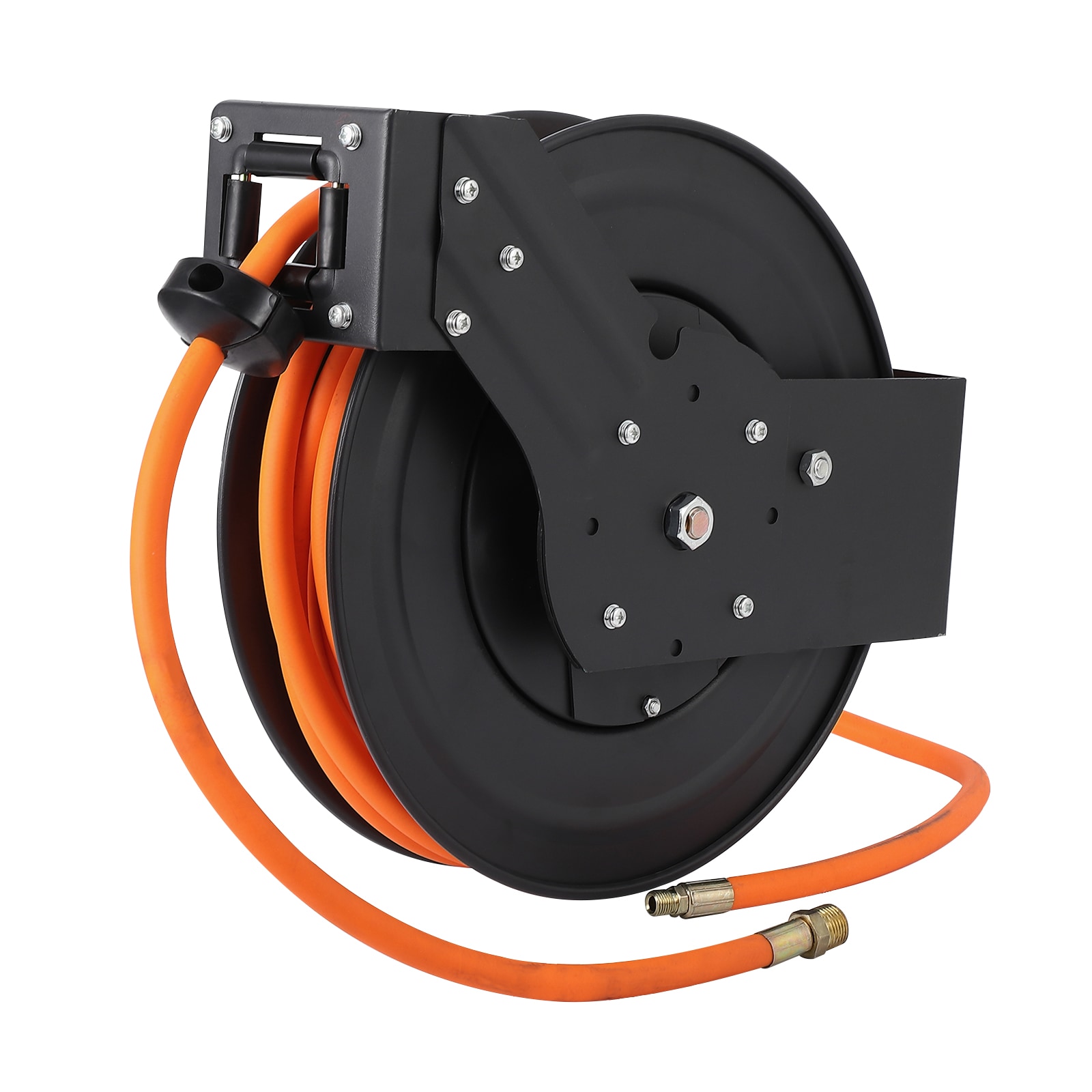 Garvee 300 PSI Heavy Duty Retractable Air Hose Reel 50 FT Quarter Inch Hybrid Polymer Dual Arm Auto Rewind Workshop Garage