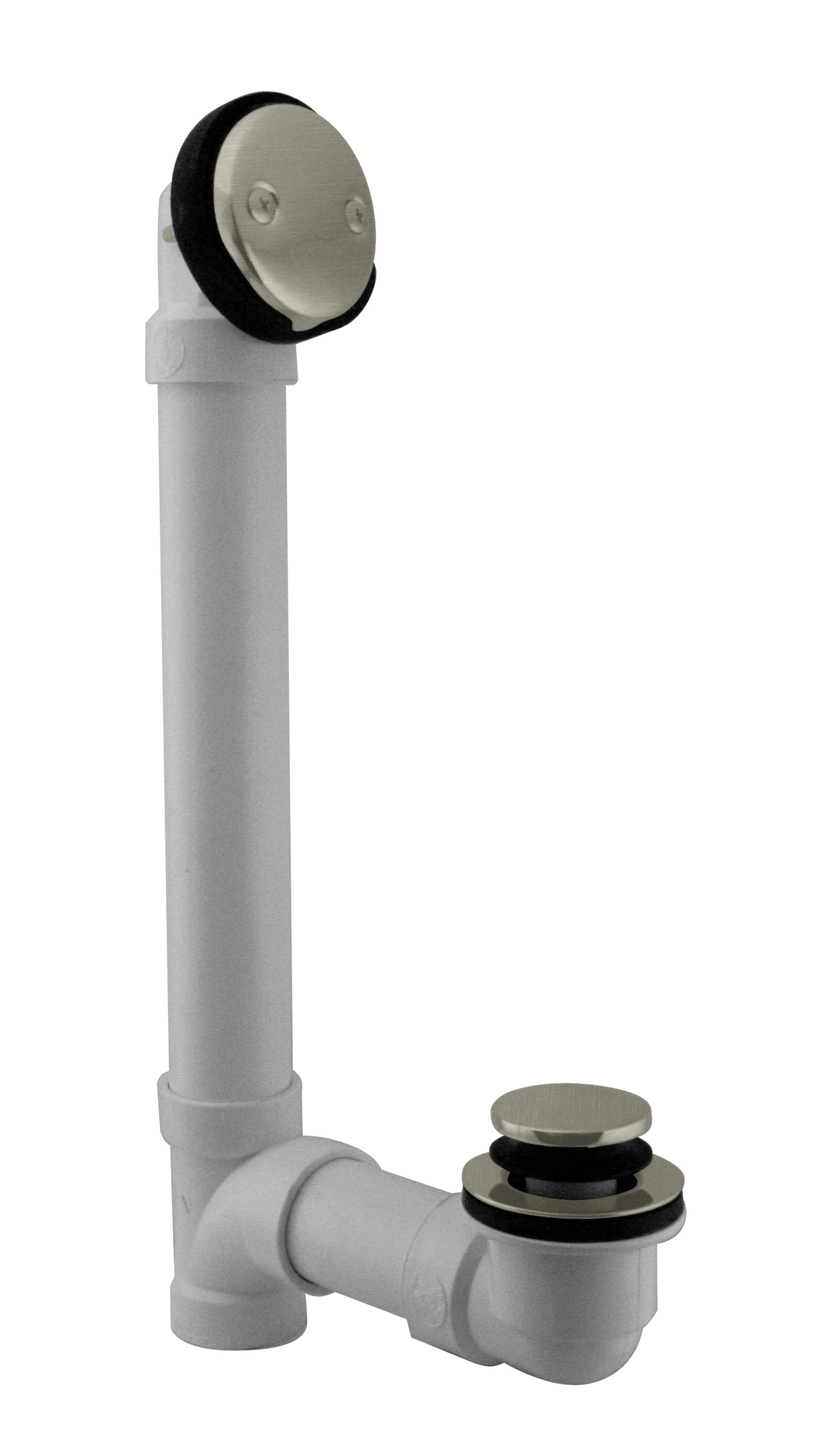 WESTBRASS D4932-20 Tip Toe Sch. 40 PVC Bath Waste with Two-hole Elbow In Stainless Steel