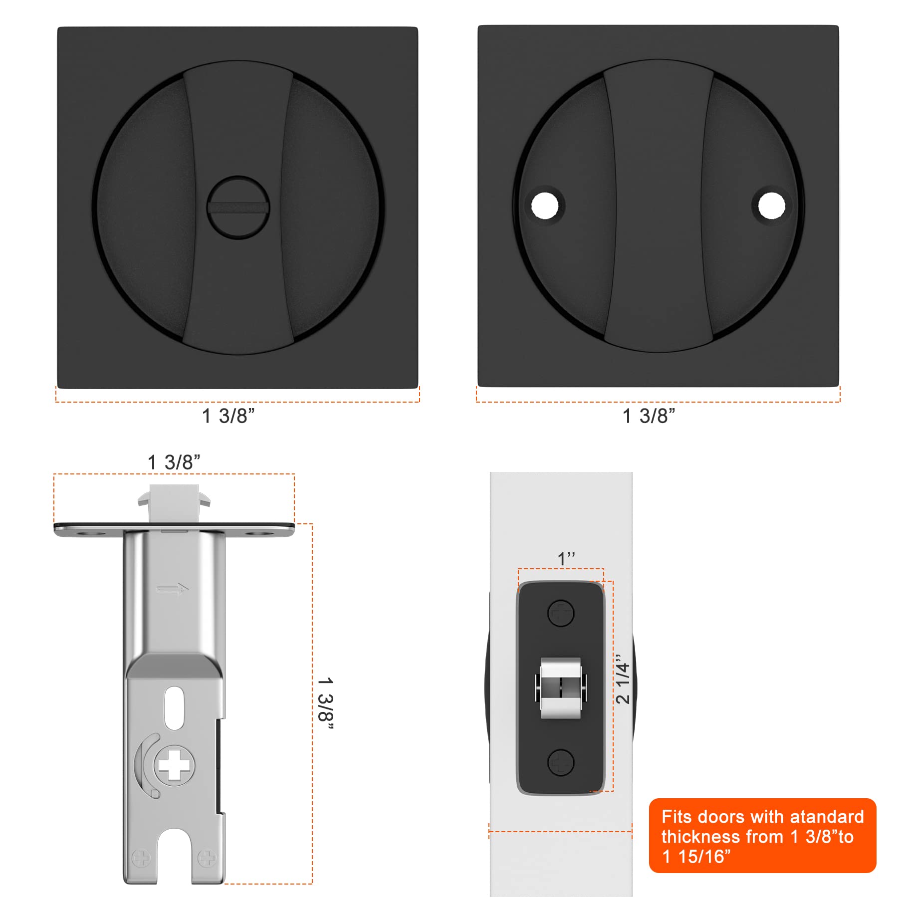 LILILIAN FMY LRO0818E937 Pocket-Door-Hardware-Kits - View #5