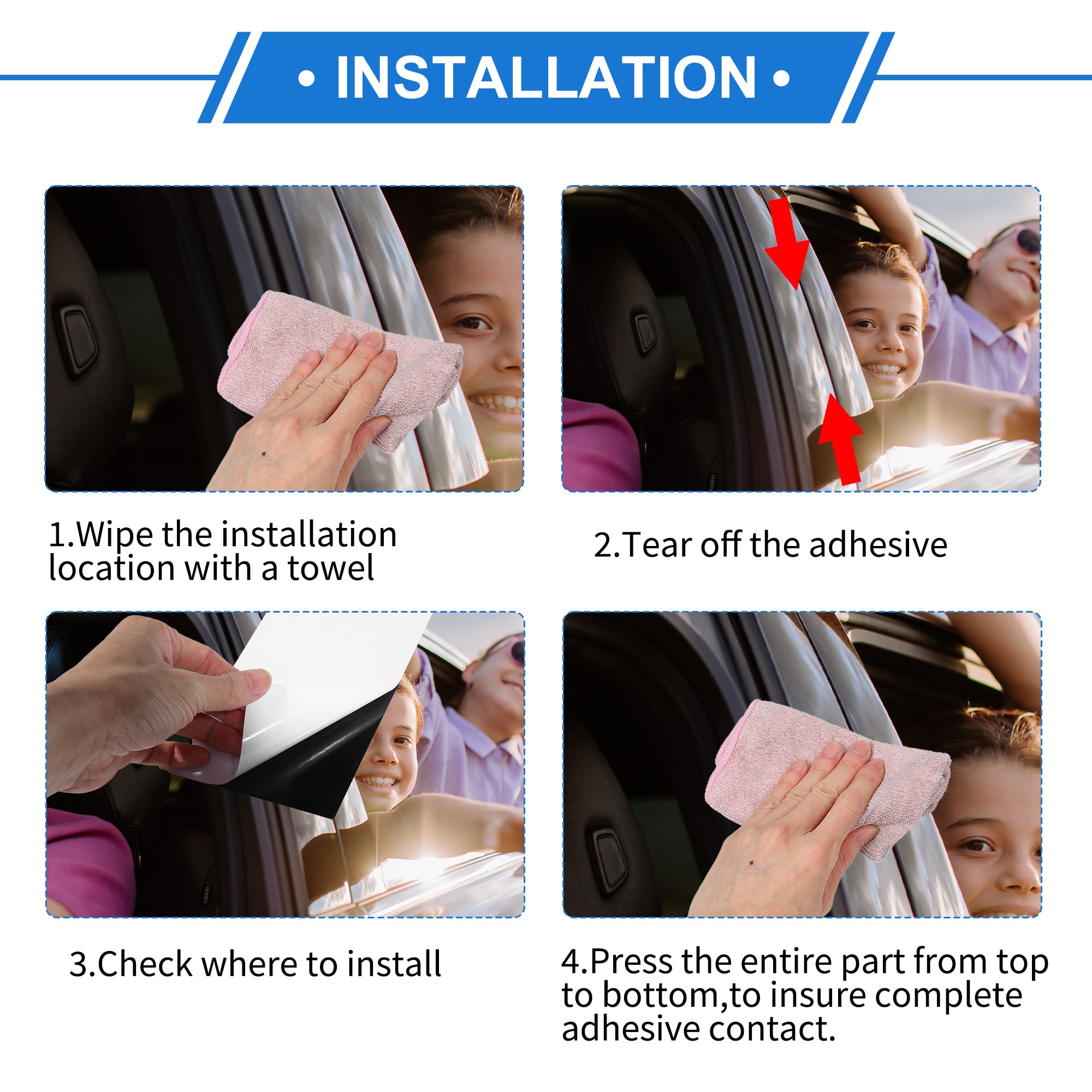 Unique Bargains 2pcs Door Pillar Window Trim for Chrysler Town Country ...