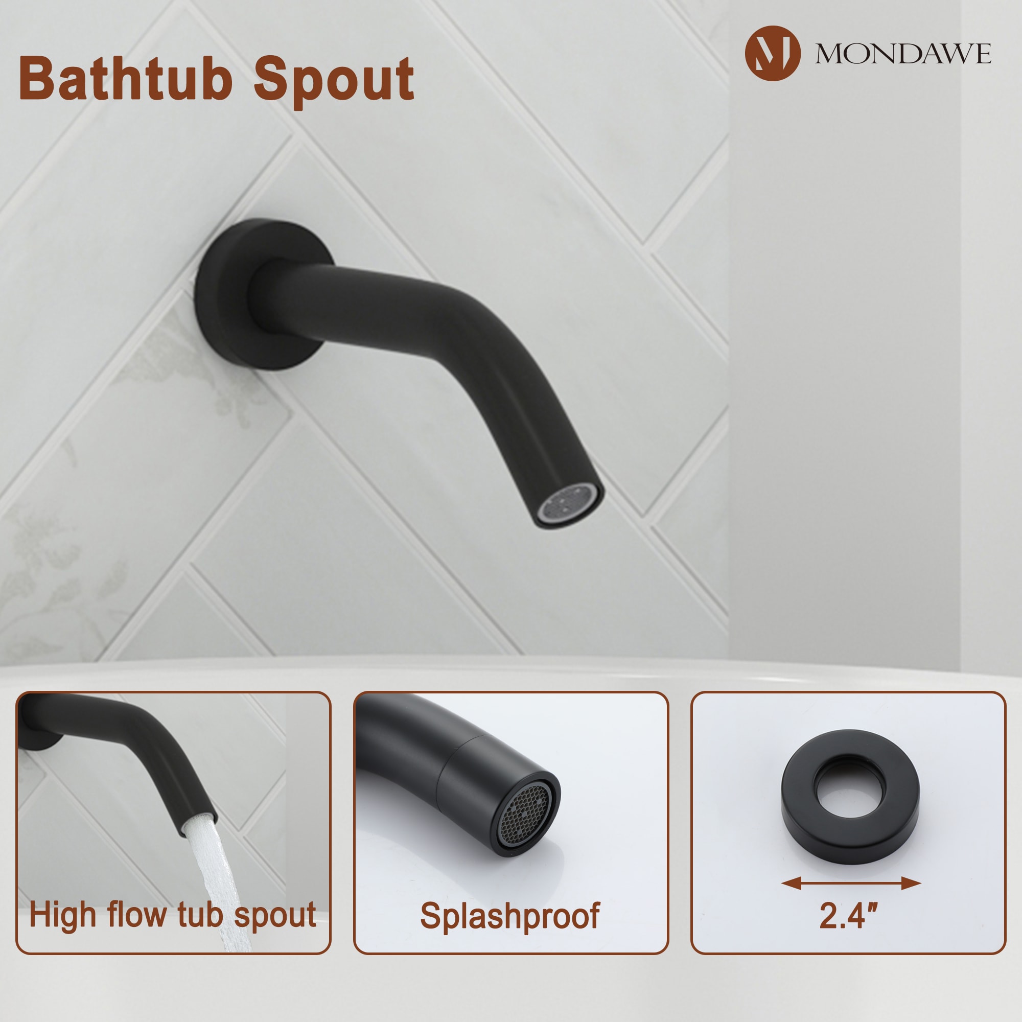 Mondawe MD-A3816-MB3 Showerhead-Bar-Panels - View #9