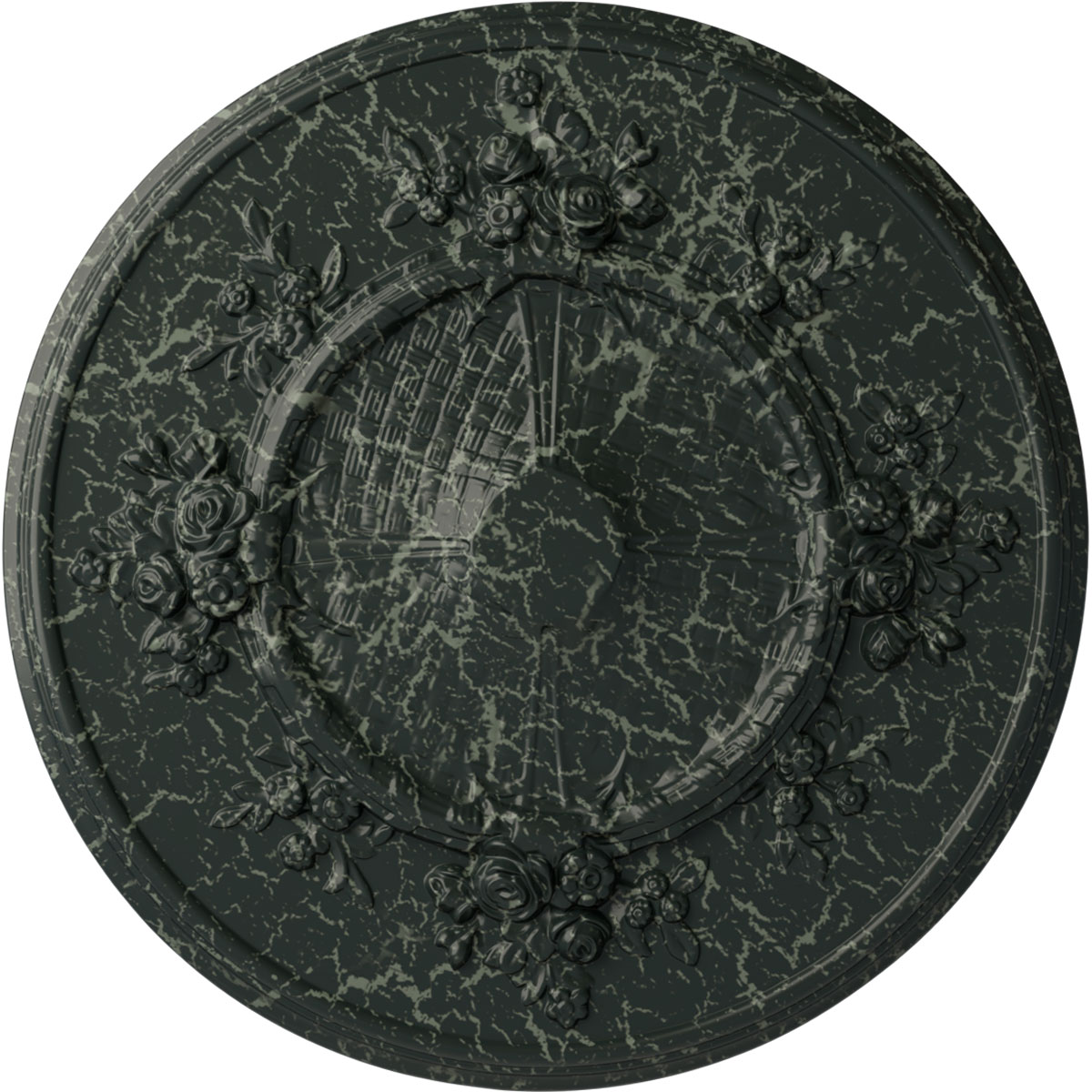 Ekena Millwork CM27FLPTC Flower 27-in W x 27-in L Painted Turtle Crackle Polyurethane Whole Ceiling Medallion