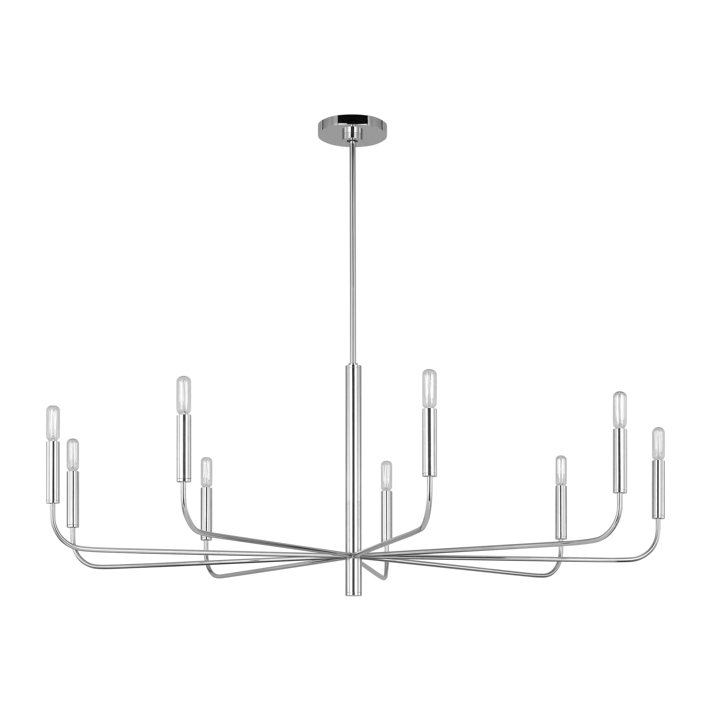 Brianna Polished Nickel 48" Modern Minimalist Chandelier