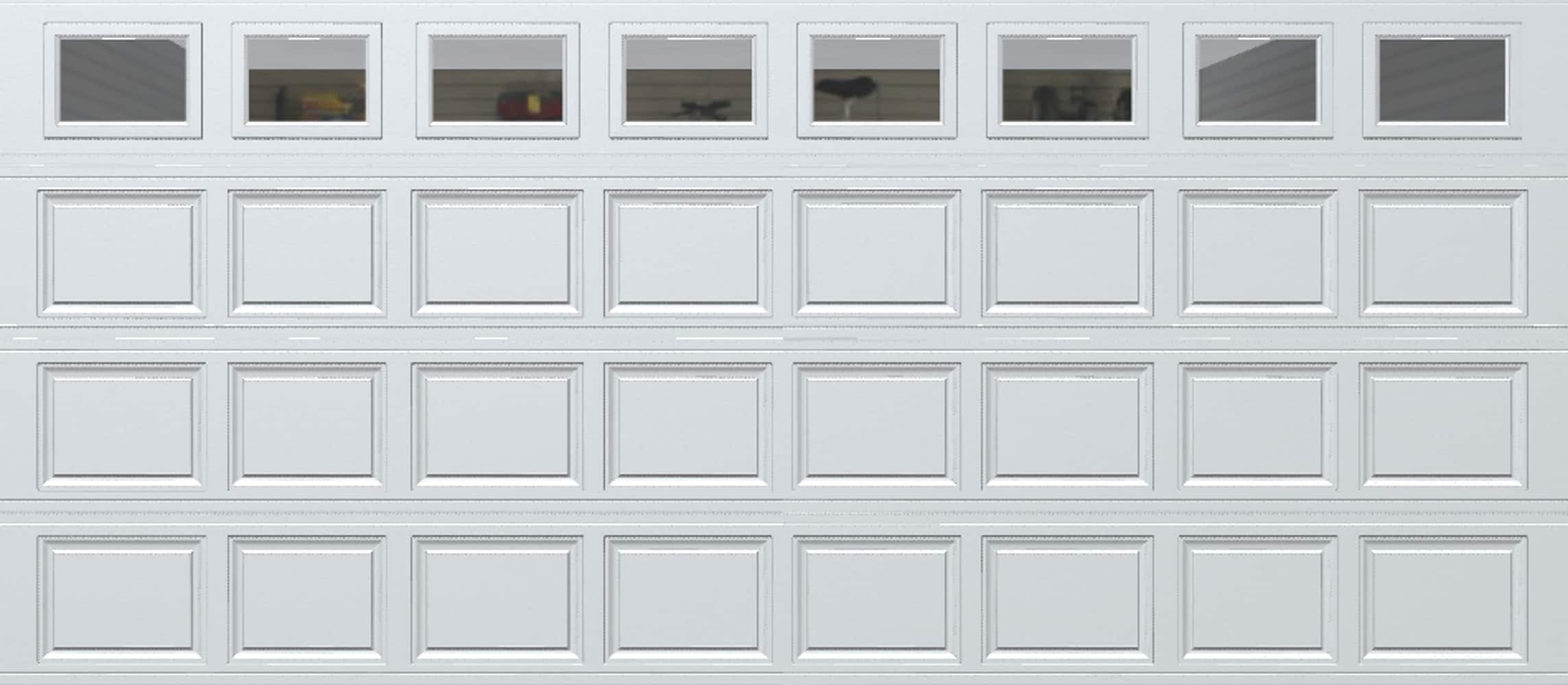 Wayne Dalton WD8300CWC167 Classic Steel Model 8300 16-ft x 7-ft Insulated White Double Garage Door with Windows