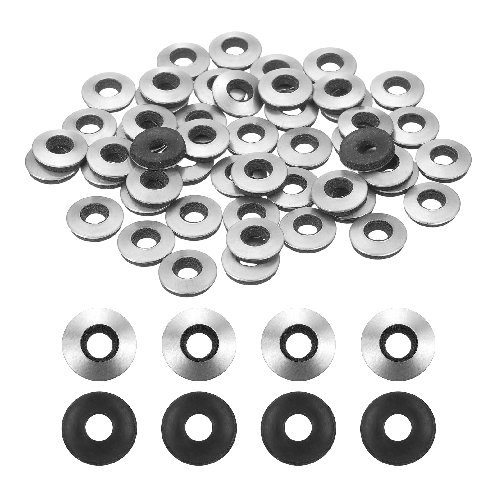 Unique Bargains 120pcs EPDM Bonded Sealing Rubber Washers 7/32 Inch x 15/32 Inch 304 Stainless Steel Neoprene Rubber Washers Gasket for Screws Bolts Metal Panels Machinery