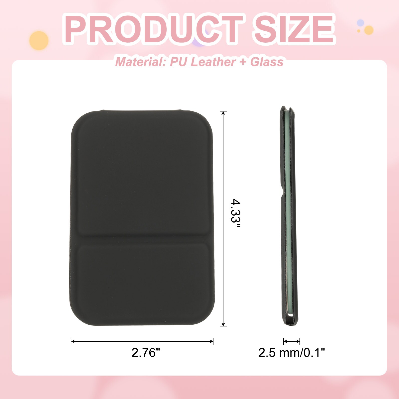 Unique Bargains Small Rectangle Pocket Mirror for Purse 4.33 x 2.76inch ...