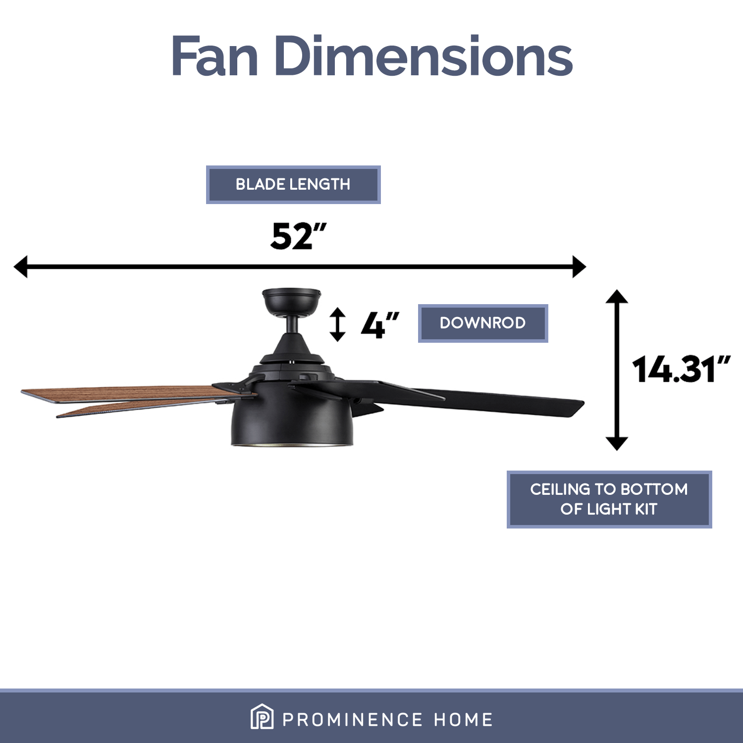 Octavia 52" Matte Black Industrial Ceiling Fan with LED Lights & Remote