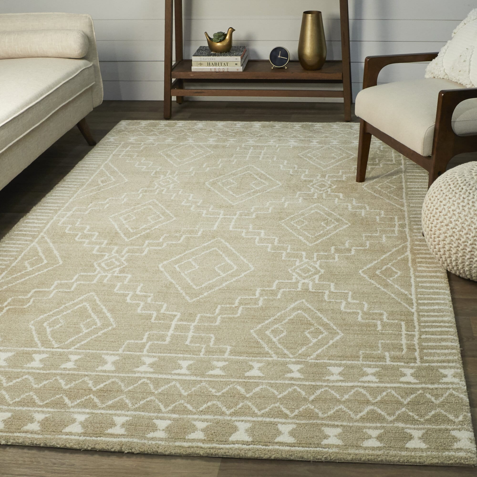 Balta 3011601 2 x 7 (ft) Polyester/Polypropylene Tan Rectangular Indoor Geometric Global Runner rug
