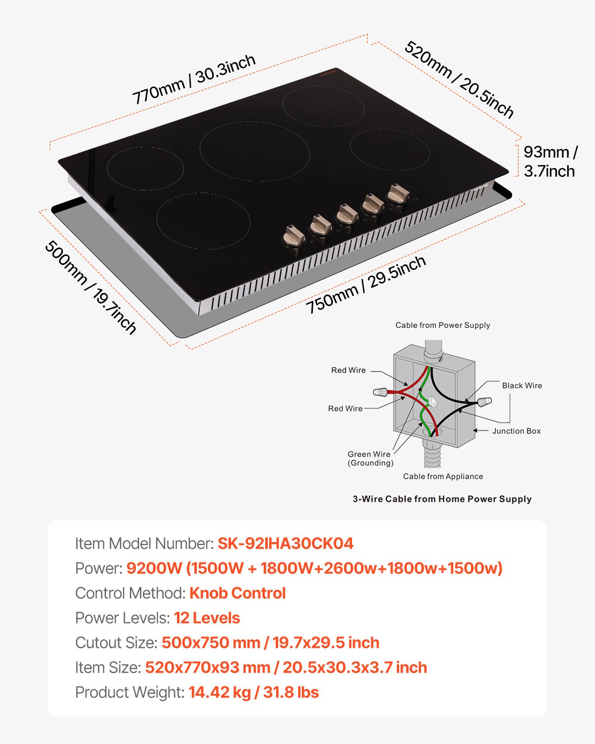 VEVOR SCNQDCL5GXN907055V4 Induction-Cooktops - View #7