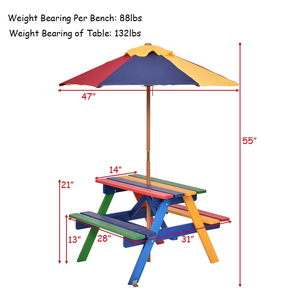 Clihome CWCH-OP70481 Picnic-Tables - View #5