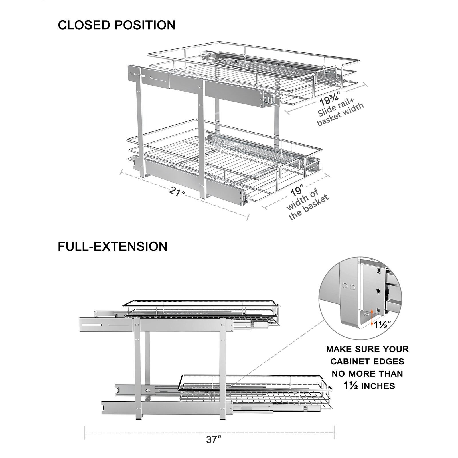 HomLux D911004FB7 Pull-Out-Cabinet-Baskets - View #4