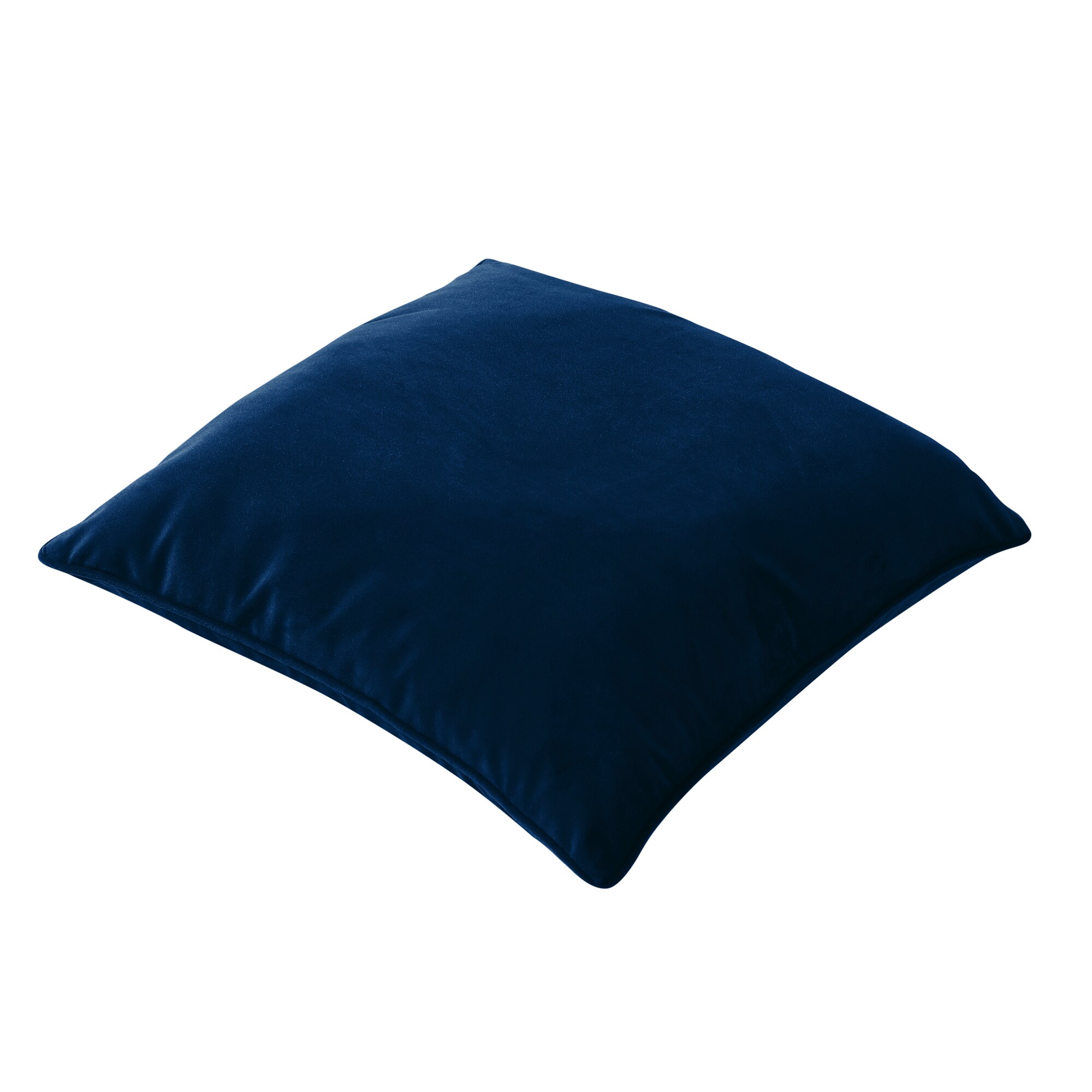Brielle Home Soft Velvet Square Navy 18 in. x 18 in. Throw Pillow, Blue