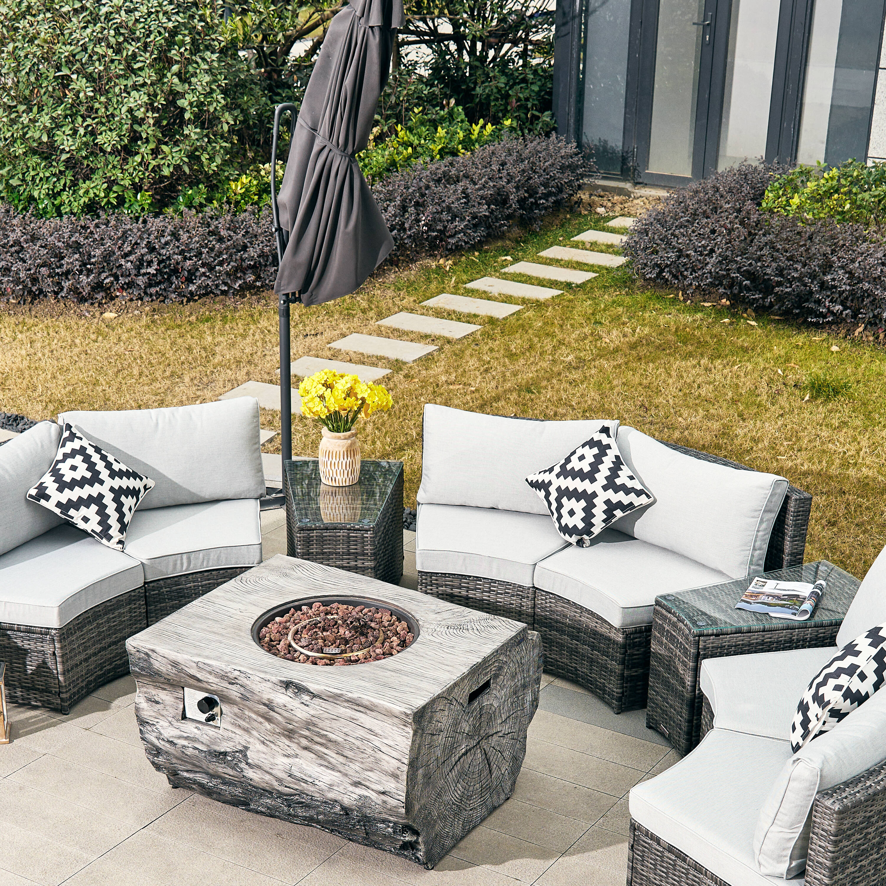 Direct Wicker DWS-1205B6S2T&2170G Patio-Conversation-Sets - View #4