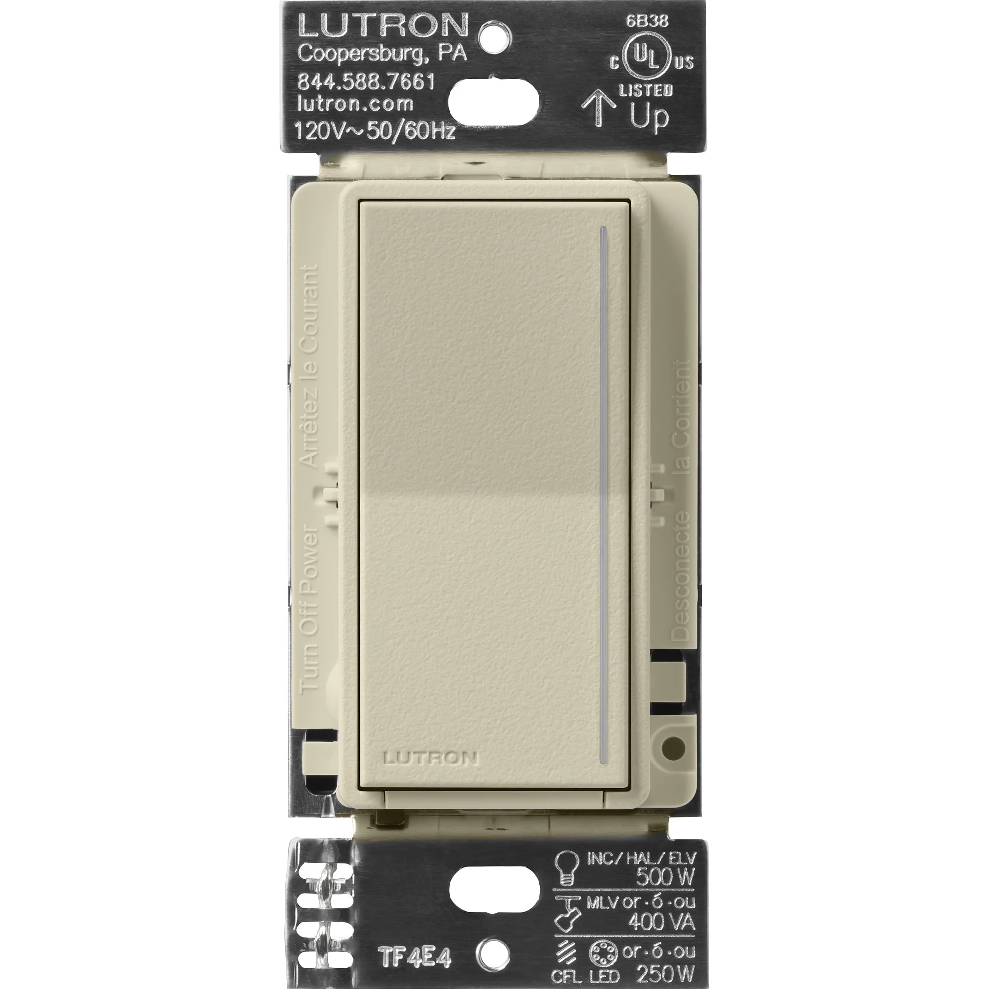 Lutron ST-PRO-N-CY Sunnata Pro LED+ Multi-Location LED Illuminated ELV Touch Master Dimmer Clay