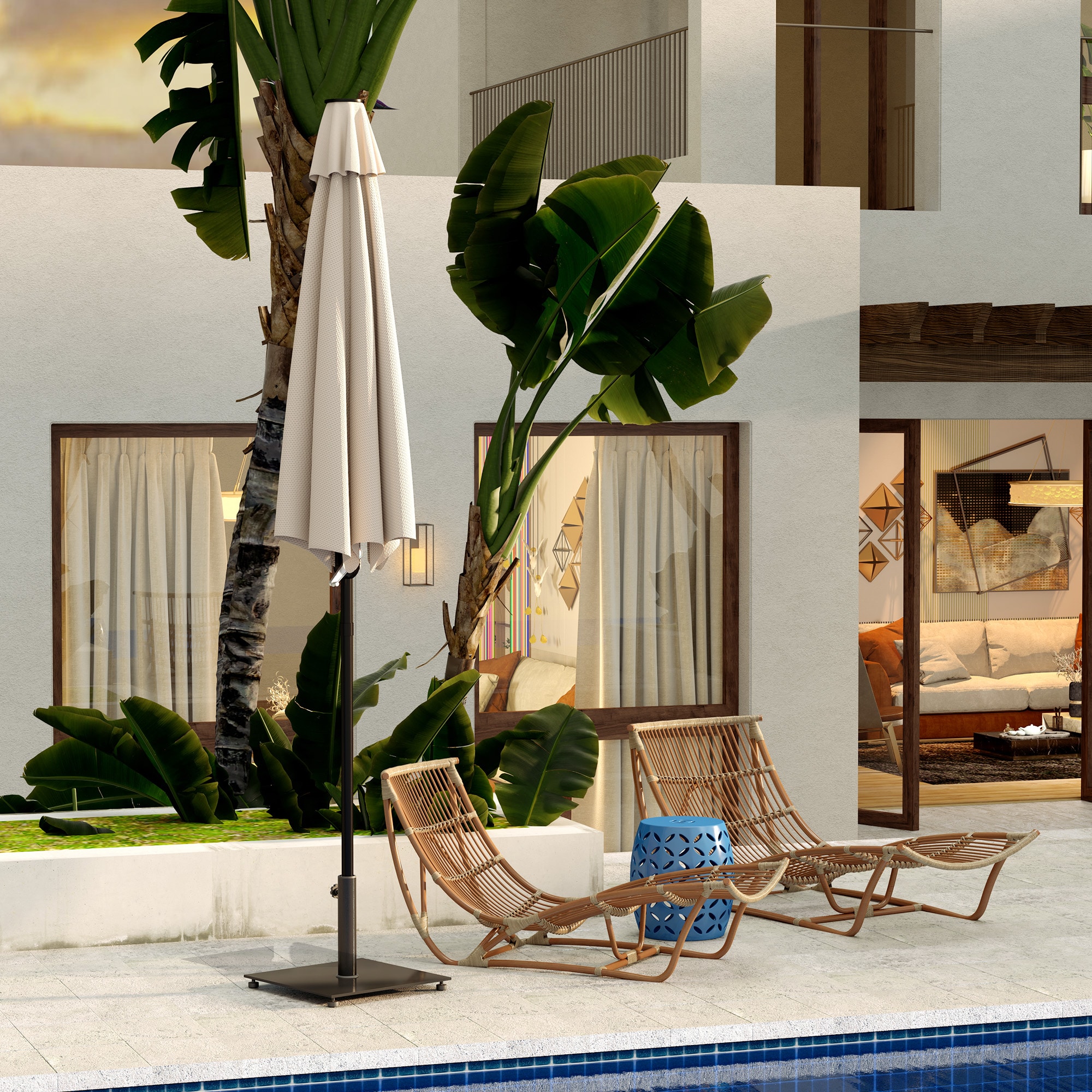 Outsunny 84D-406V00BK Umbrella-Bases - View #9