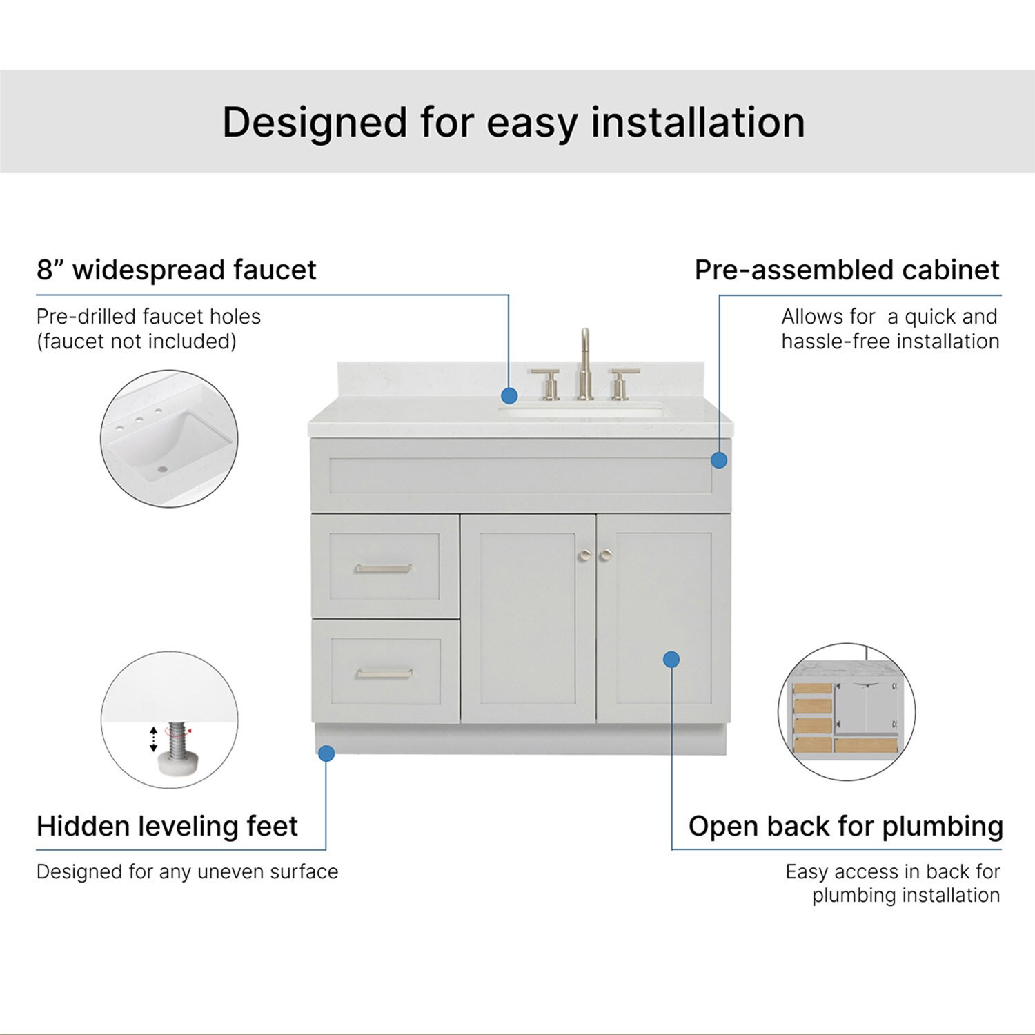 ARIEL F042SRCQRVOGRY Bath-Vanity-Combo - View #6