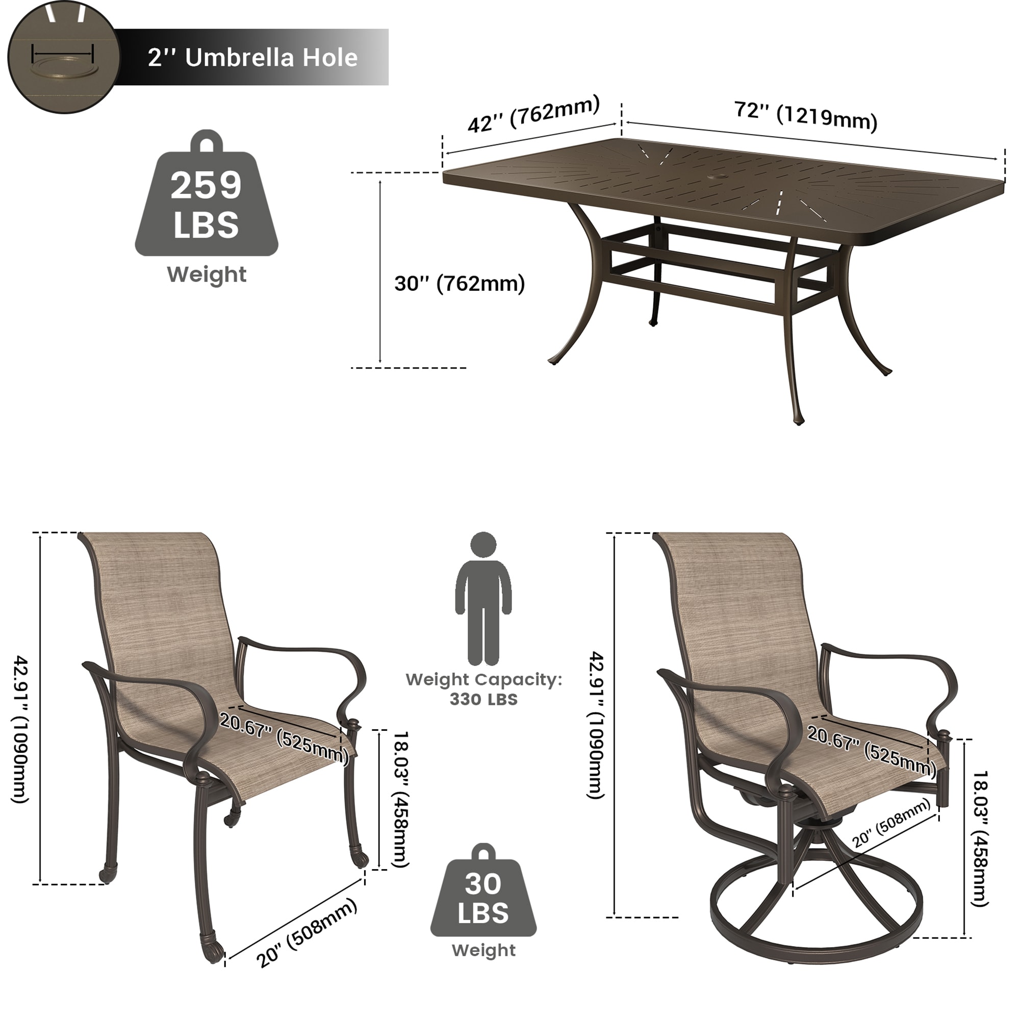 Clihome CL-ODTCF0CR Patio-Dining-Sets - View #6