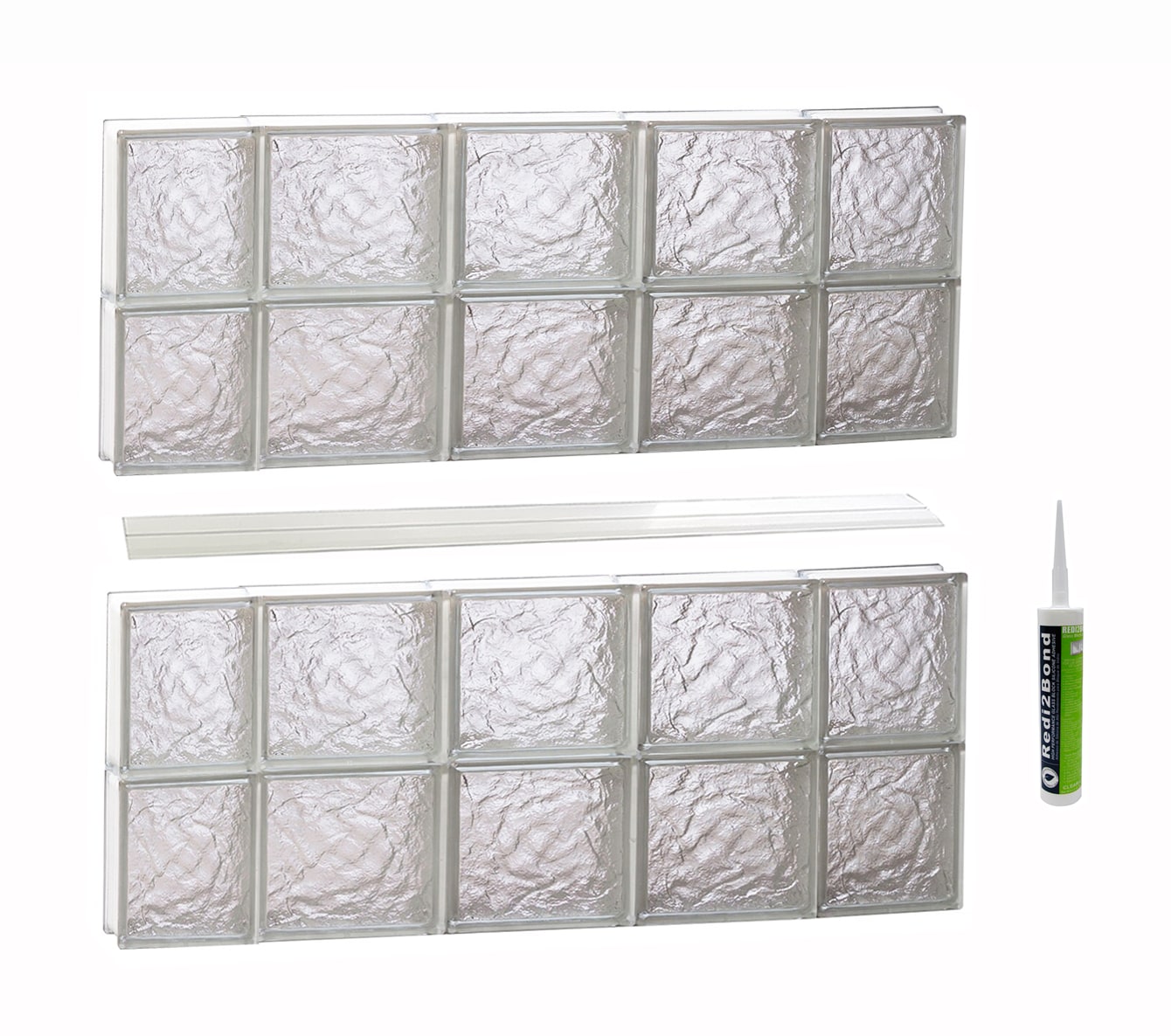 REDI2SET S3632IS Ice Glass 34-3/4-in x 31-in Frameless Replacement Glass Block Window