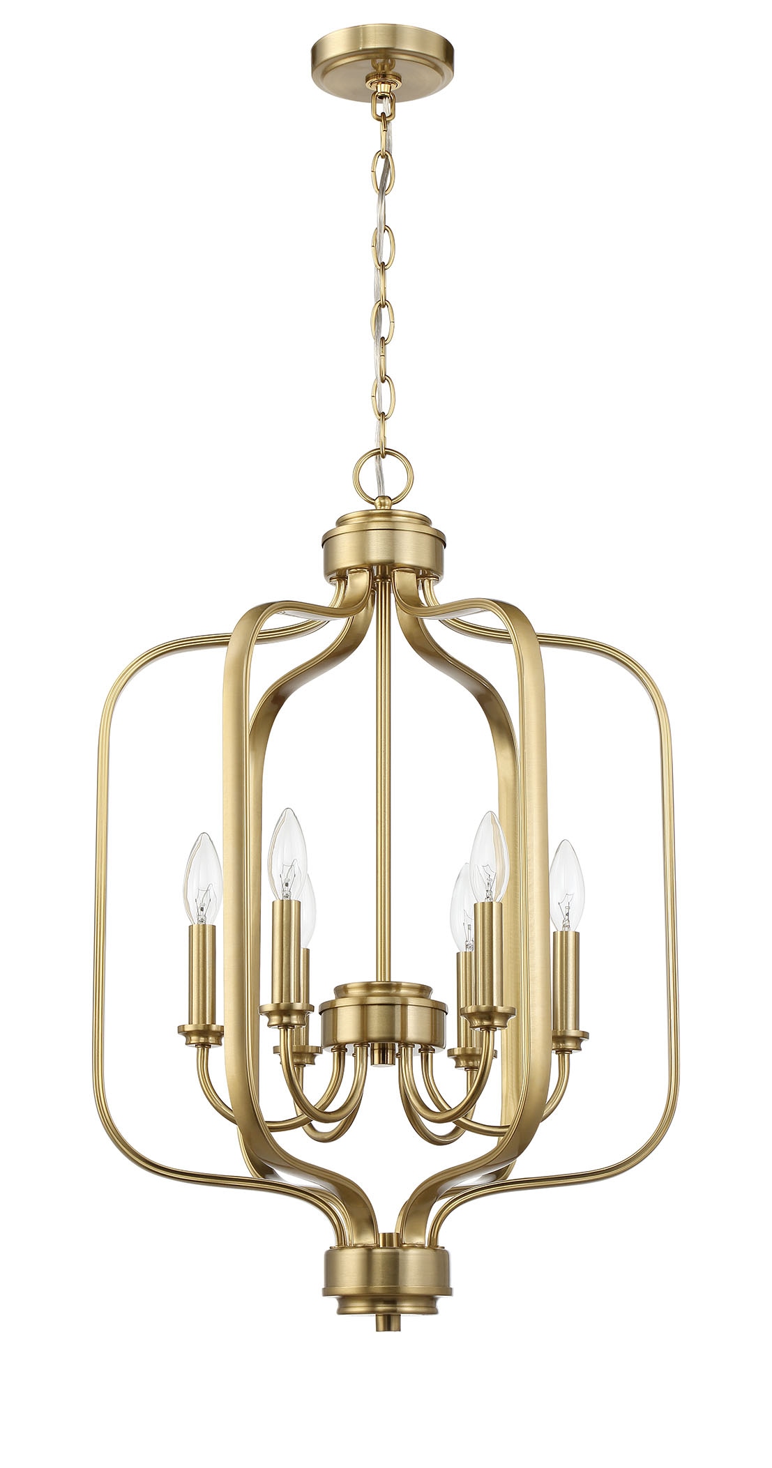 Craftmade Bolden 6-Light Satin Brass Transitional Square Medium Hanging ...