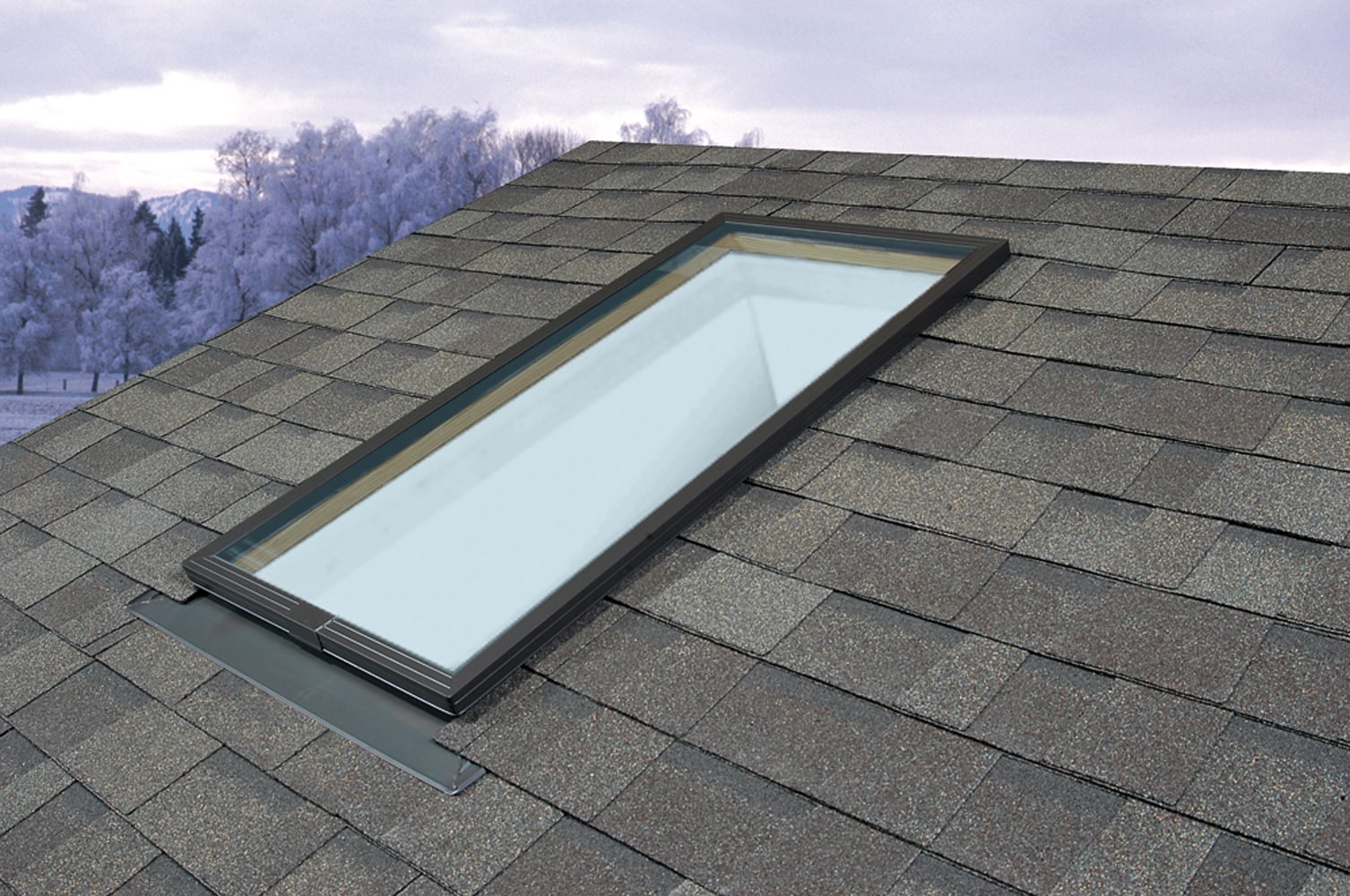 Sun Tek 22 12 In X 46 12 In Fixed Self Flashing Aluminum Skylight With Tempered Glass Low E 1242