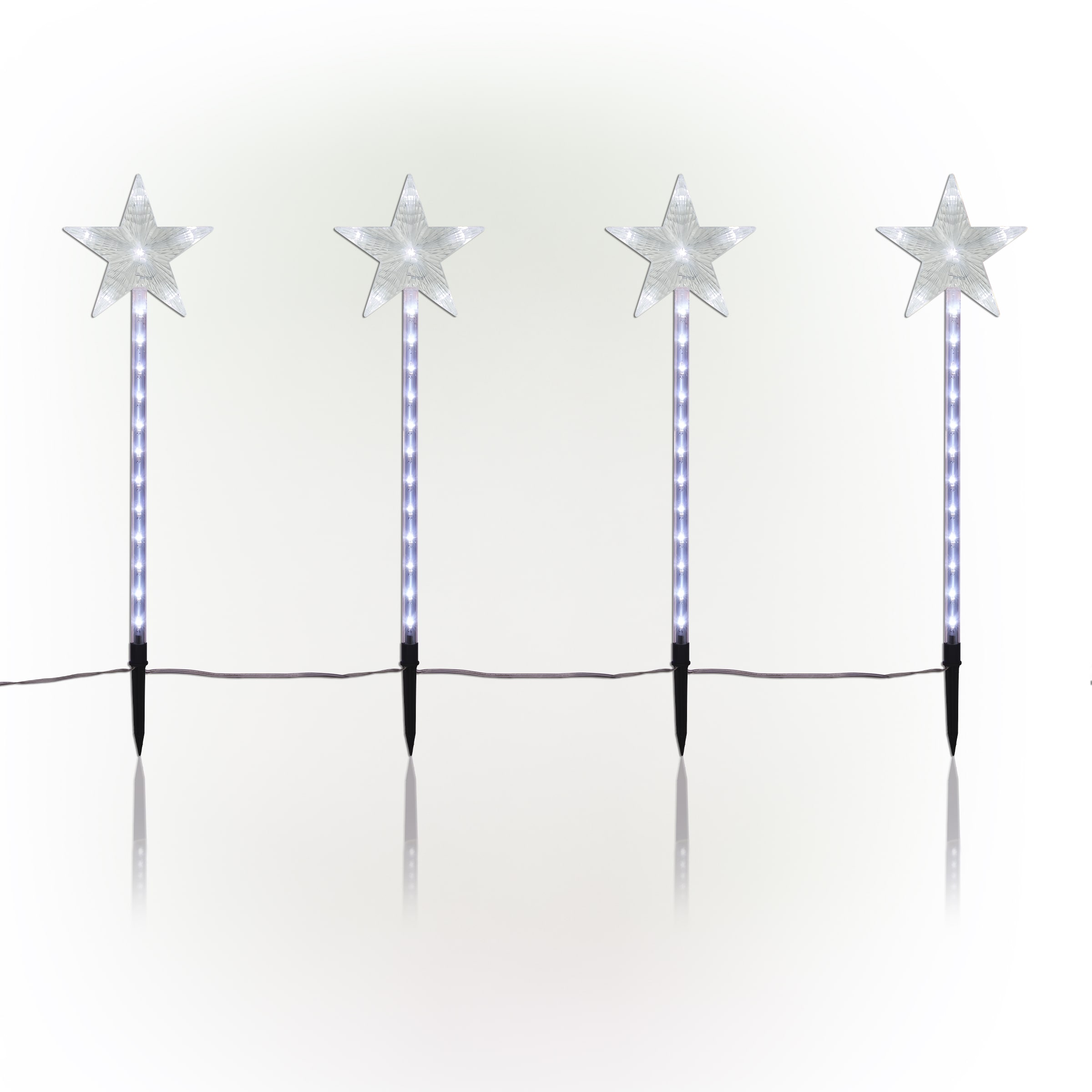 Shooting Star LED Pathway Stakes, 4-Pack, Cool White