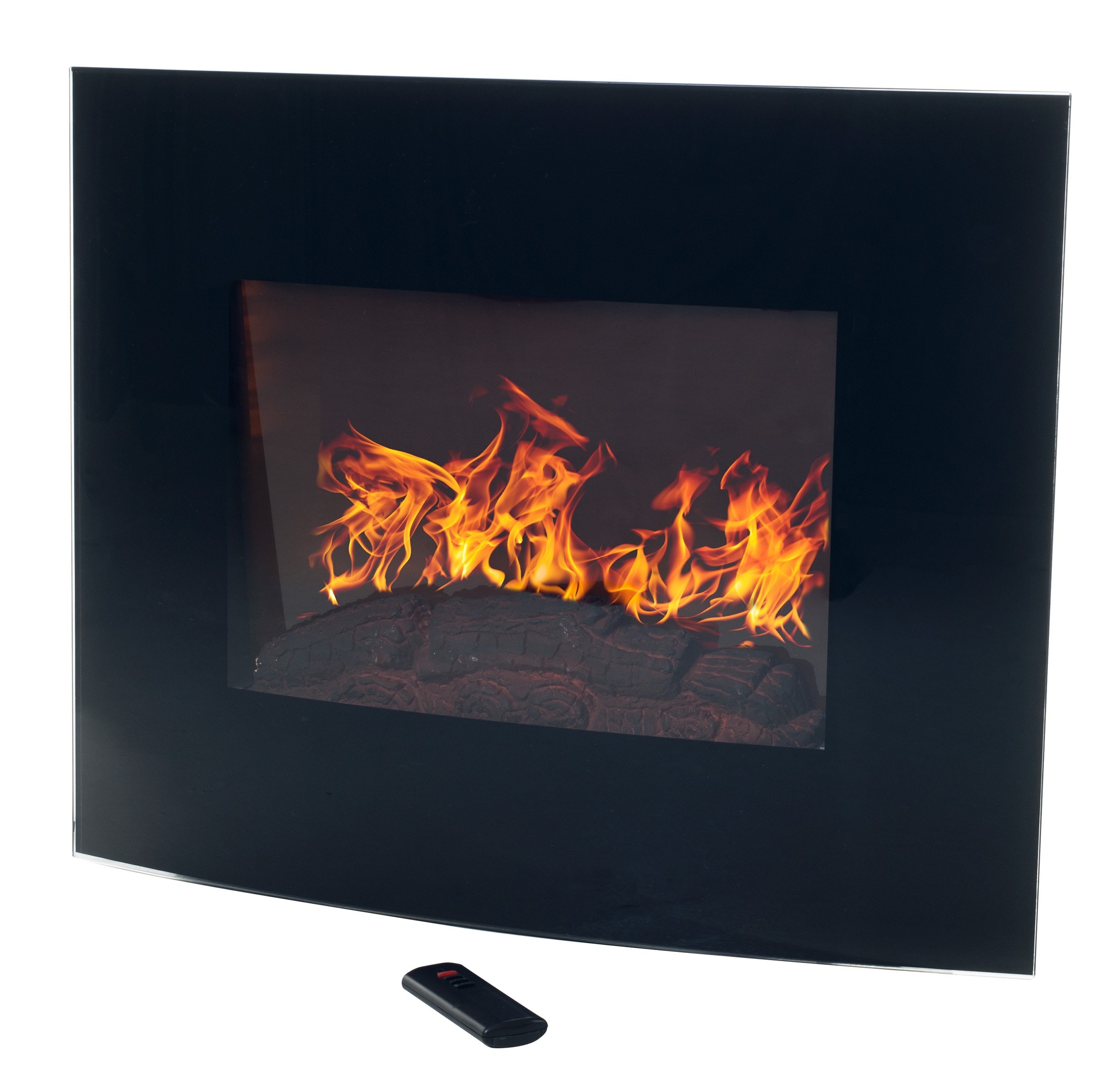 Hastings Home 483067NNK 25.5-Inches W Black Wall mount Fan-forced Wall-mount Electric Fireplace with Remote Control Included
