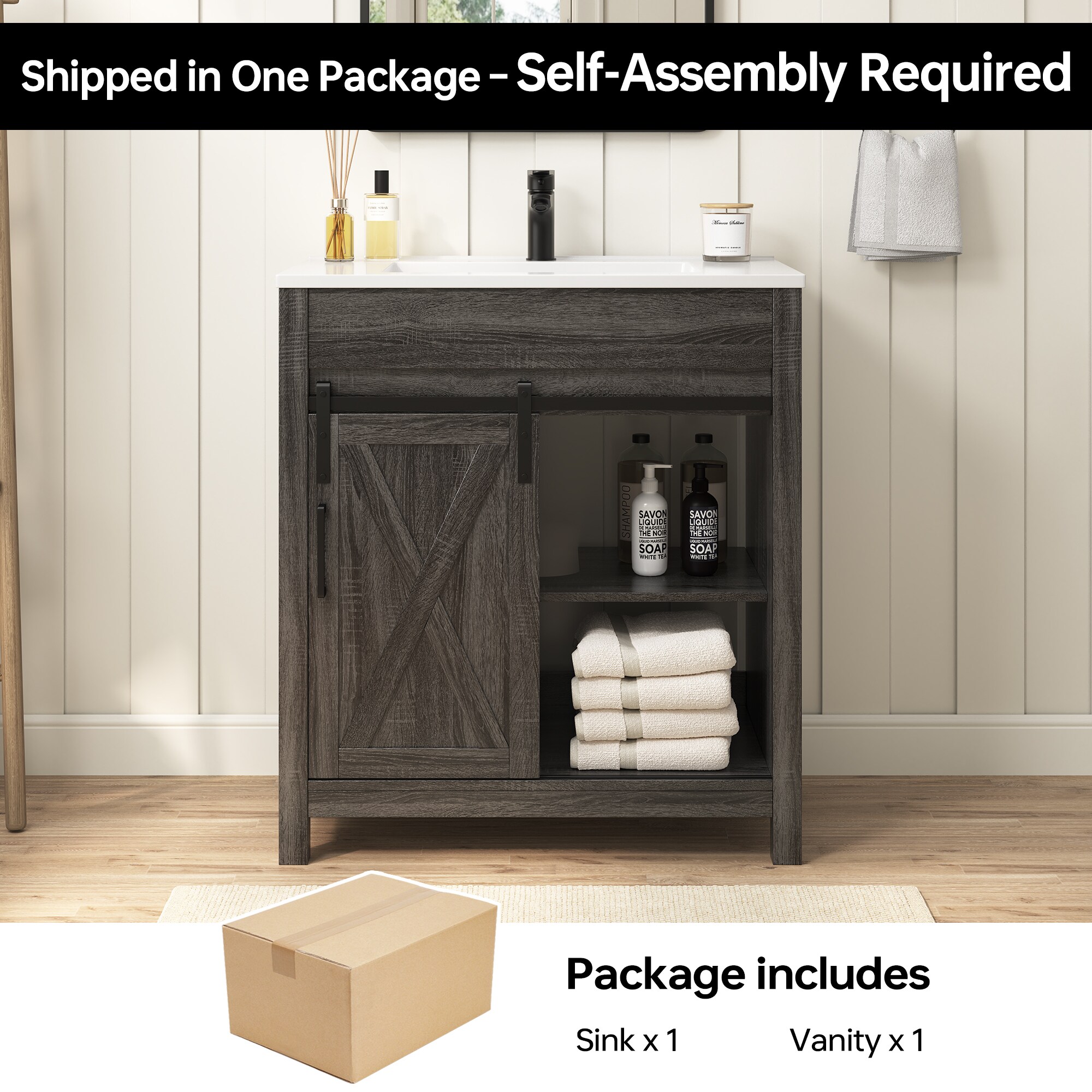 DELUXE LIVING V24029KD-30DW Bath-Vanity-Combo - View #4