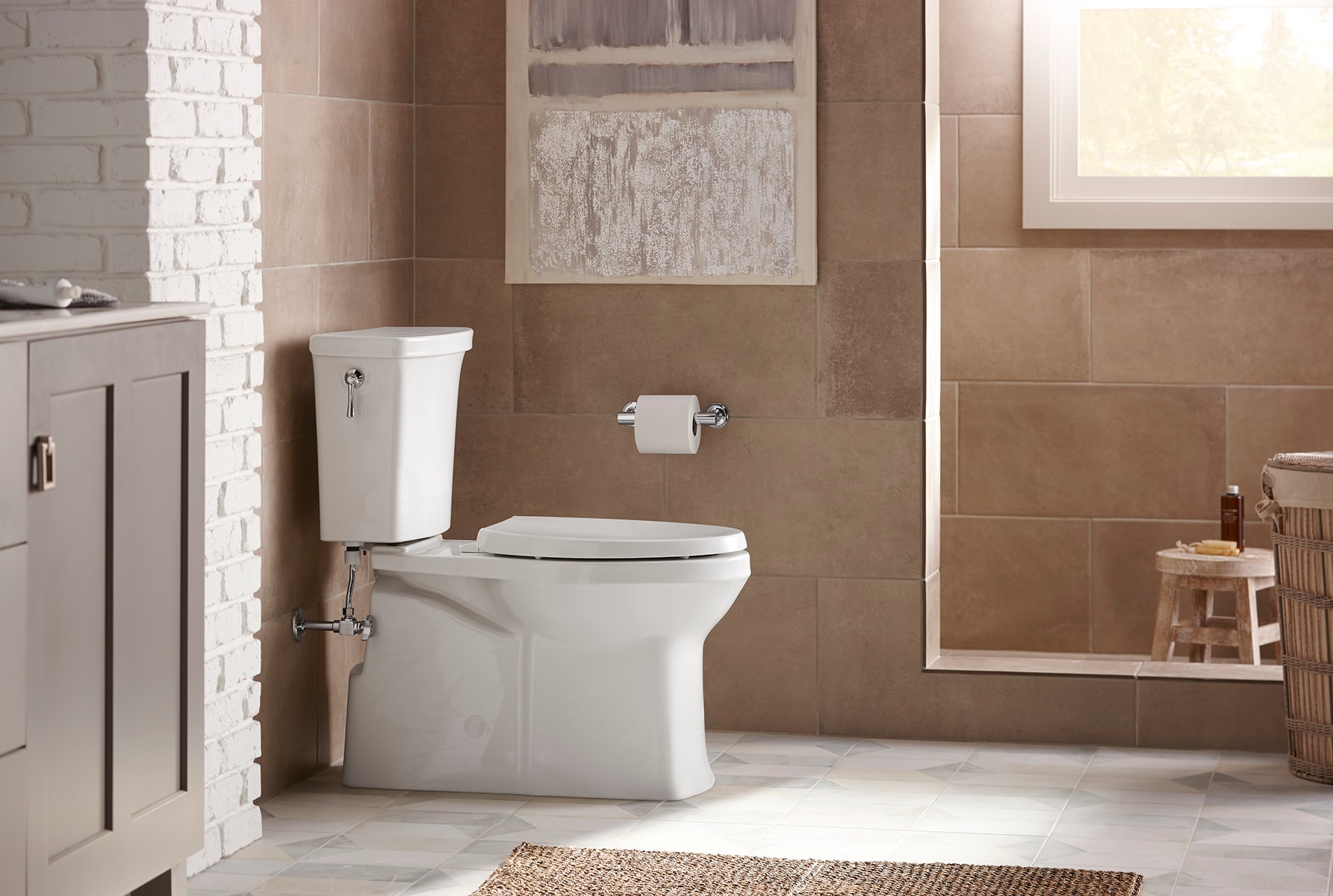 KOHLER Corbelle White Elongated Chair Height 2-piece WaterSense Toilet  12-in Rough-In 1.28-GPF in the Toilets department at