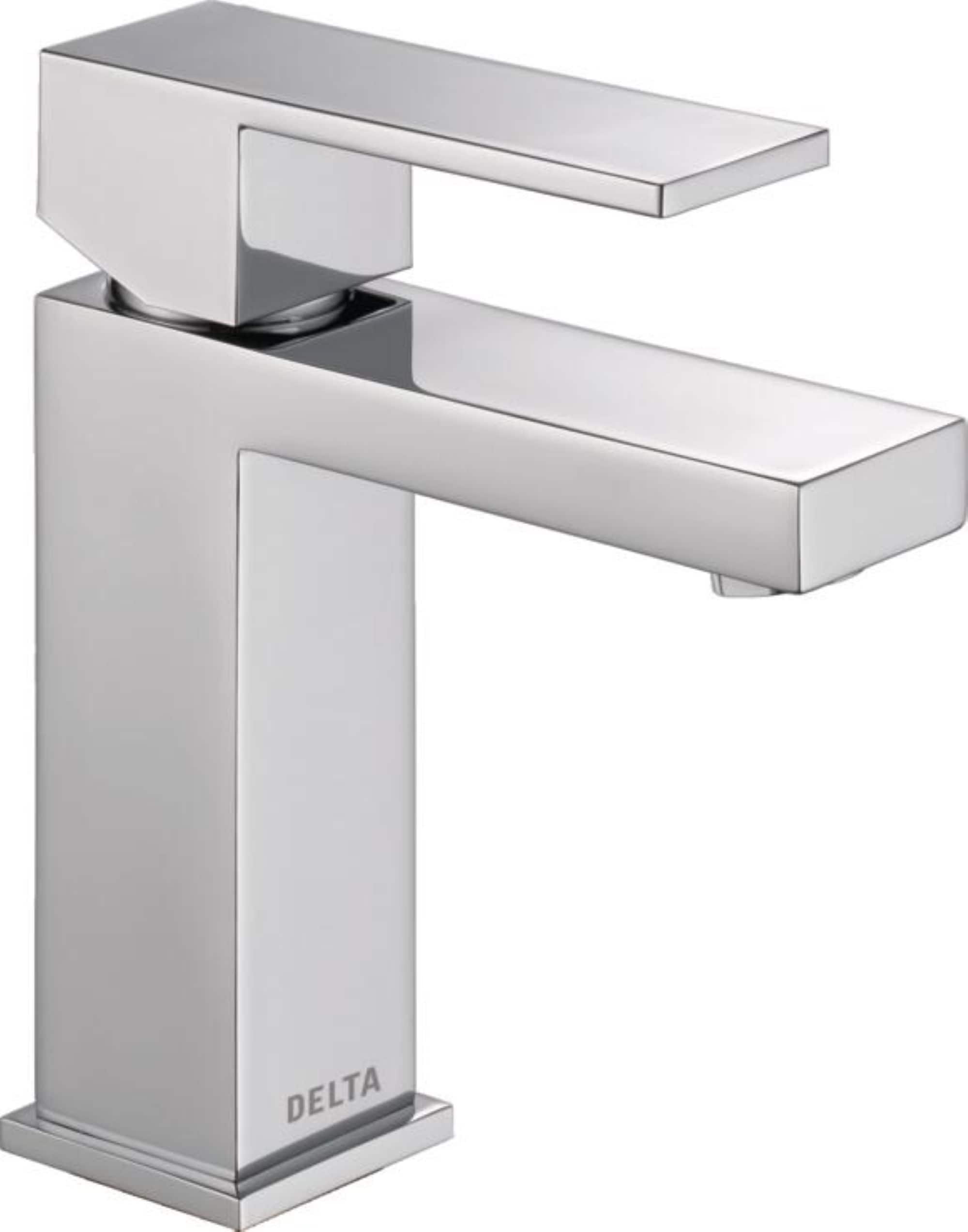Delta 567LF-HGM-PP Modern Chrome Single hole 1-handle Low-arc Residential Handle Bathroom Sink Faucet with Drain