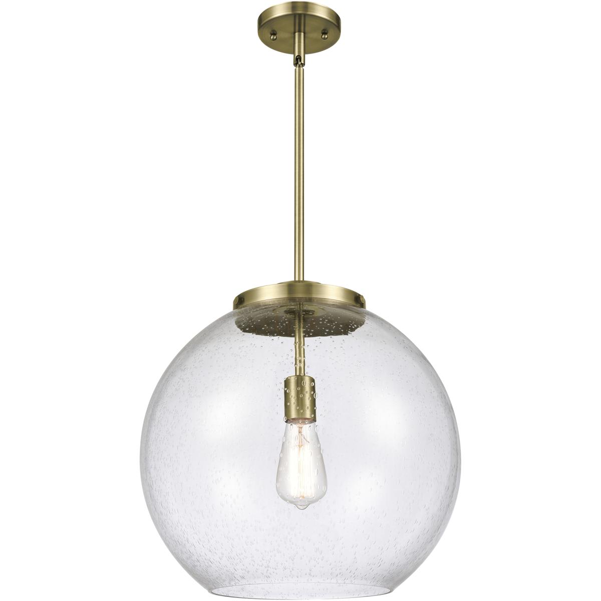 Innovations Lighting -  221-1S-AB-G124-16 Ballston Athens Pendant Antique Brass
